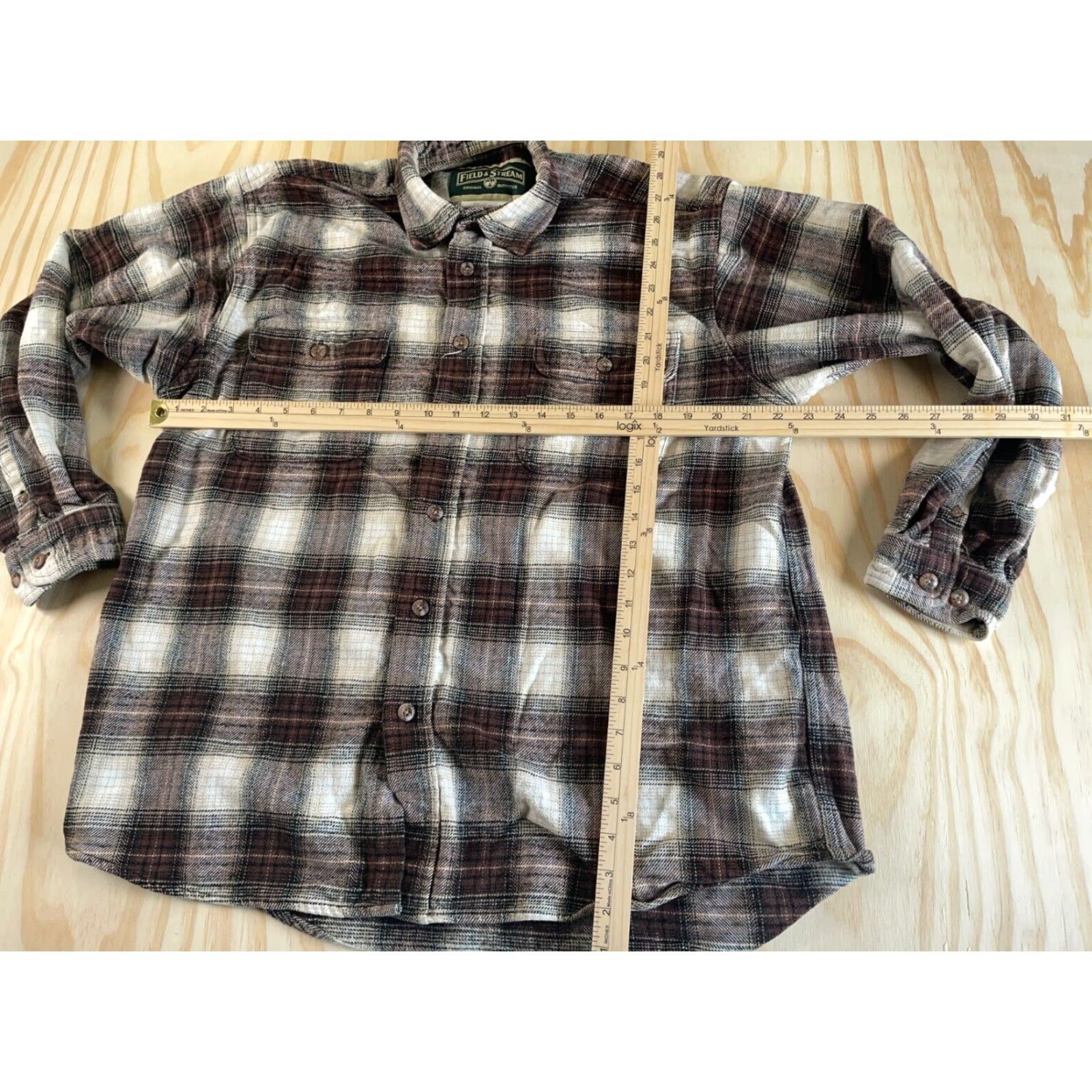 Vintage VINTAGE Field & Stream Shirt Adult Large Dark Red Flannel Heavyweight Grunge Size US L / EU 52-54 / 3 - 4 Thumbnail