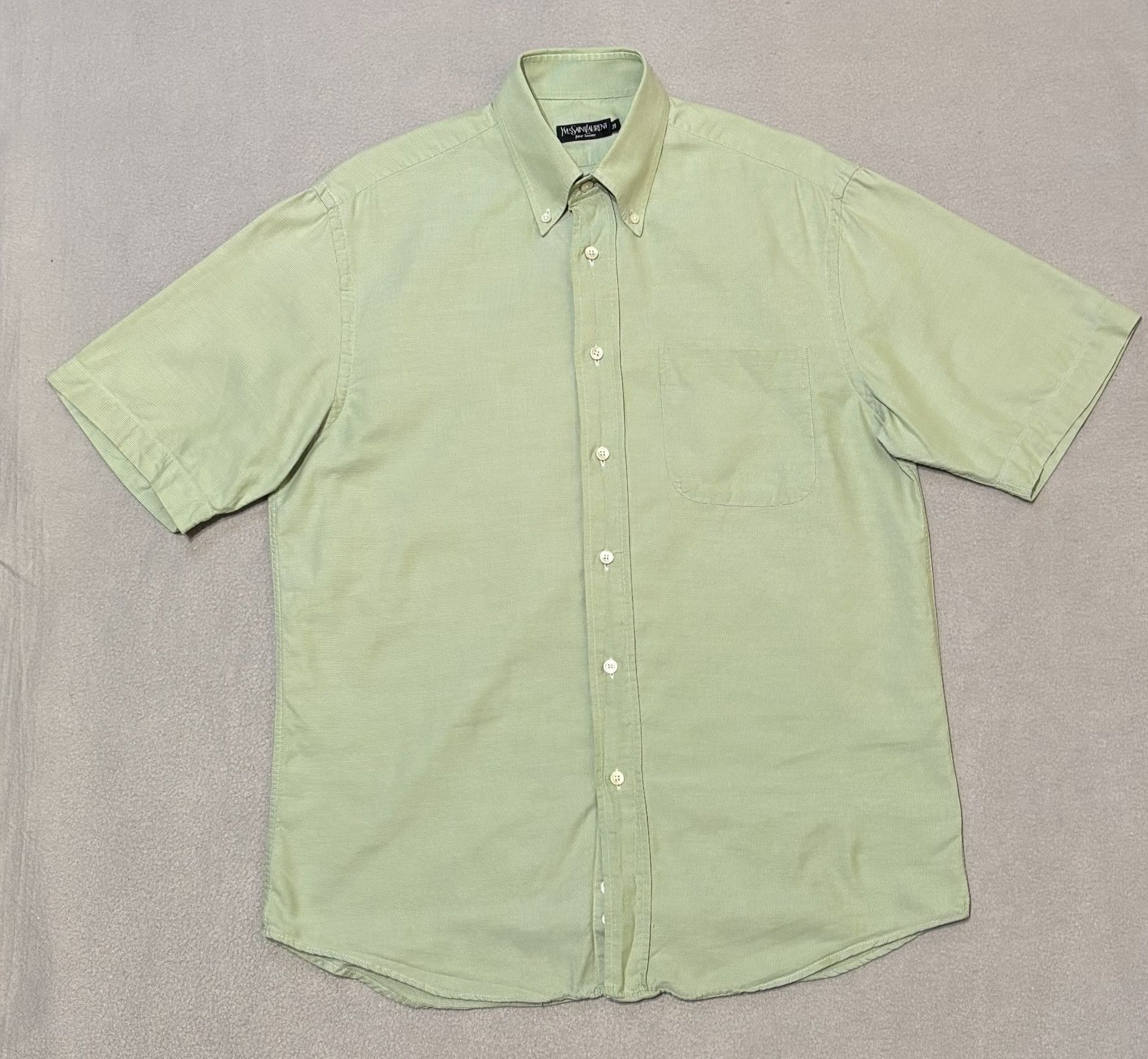 Yves Saint Laurent Yves Saint Laurent Green shirt vintage size 39 Size US L / EU 52-54 / 3 - 5 Thumbnail