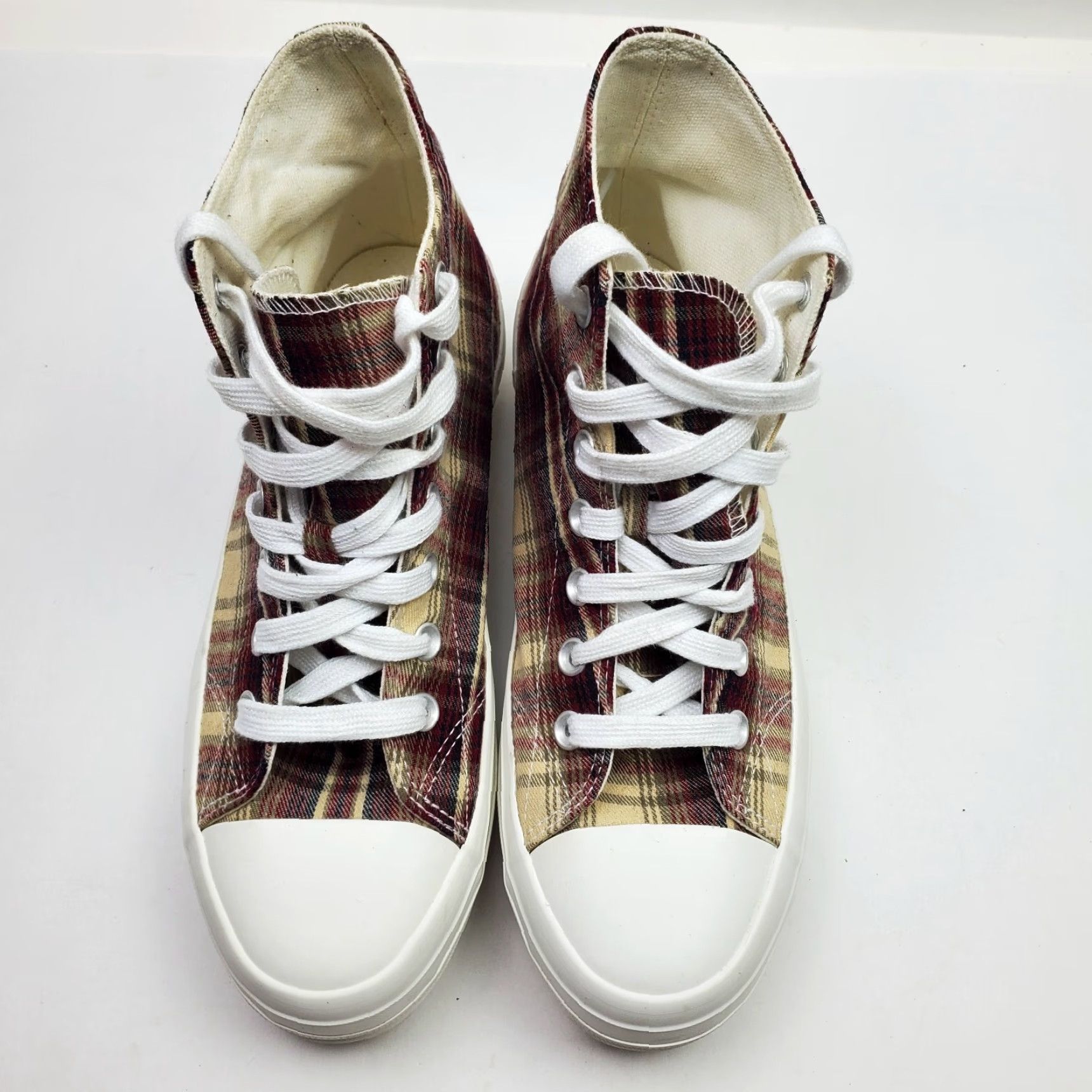 Vintage Womens Sneakers Hi Top Size 9 Y2K Canvas Plaid Lugs Chunky Sole Shoes Size M / US 6-8 / IT 42-44 - 3 Thumbnail