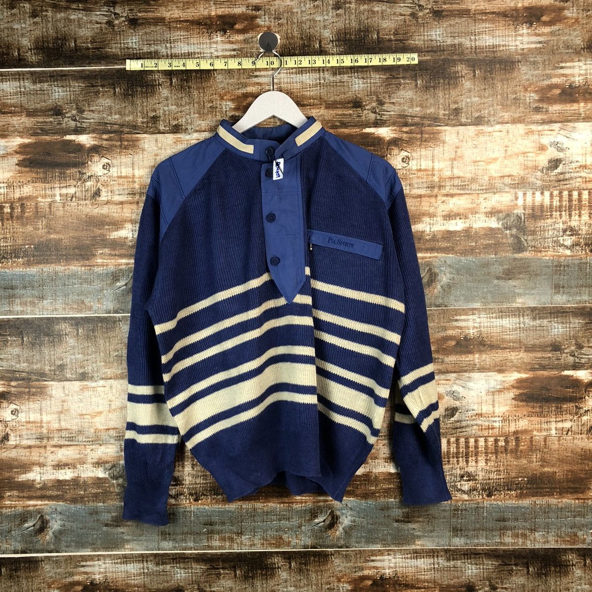 Japanese Brand Pia Sport Blue vintage knitwear Sweather #A2409 Size US L / EU 52-54 / 3 - 1 Thumbnail