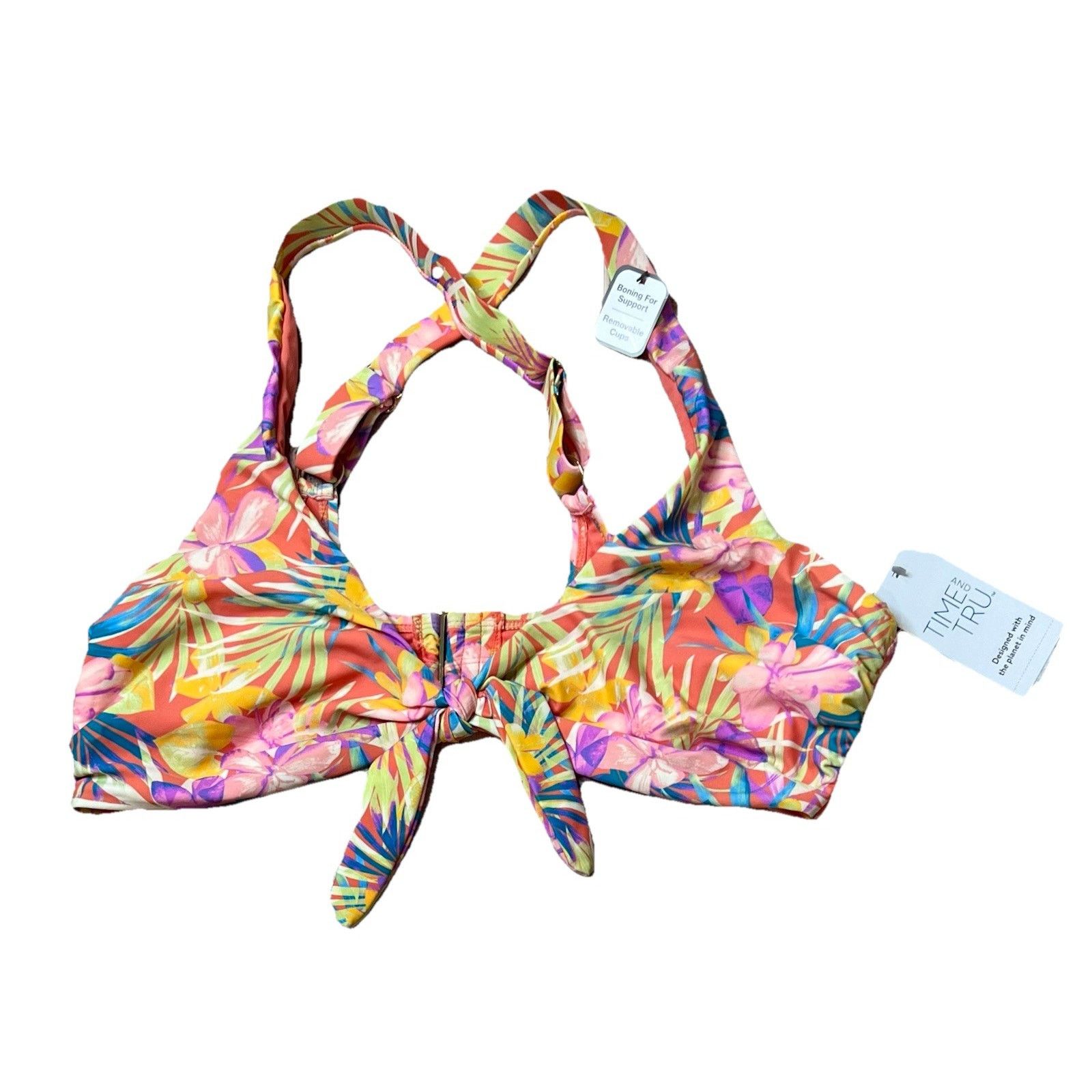 Other Time and Tru Tropical Floral Bikini Swimsuit Yellow 2pc NWT Size XXL / US 16-18 / IT 52-54 - 2 Thumbnail