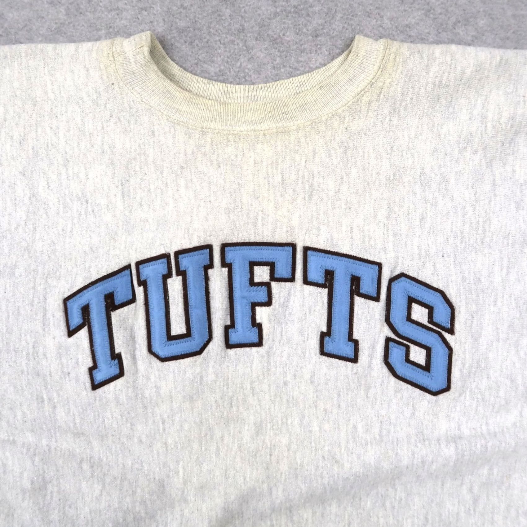 Champion VINTAGE Champion Reverse Weave Tufts University Crewneck Sweatshirt L Gray Mens Size US L / EU 52-54 / 3 - 3 Thumbnail