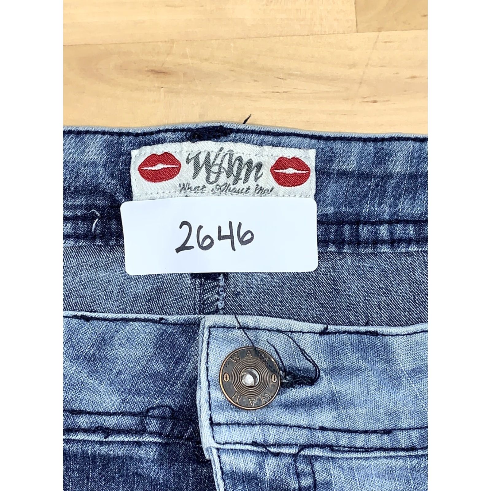 Vintage WAM What About Me Jeans Womens Skinny 20W Plus Size Acid Wash Blue Size 42" / US 20 - 7 Thumbnail