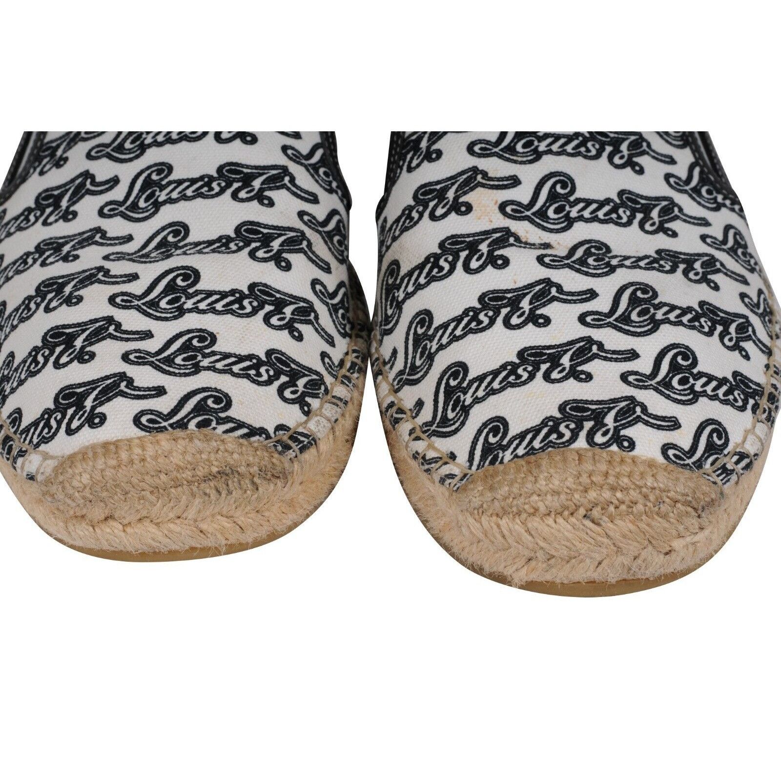 Louis Vuitton Logo Espadrilles White Black Size US 11.5 / EU 44-45 - 11 Thumbnail