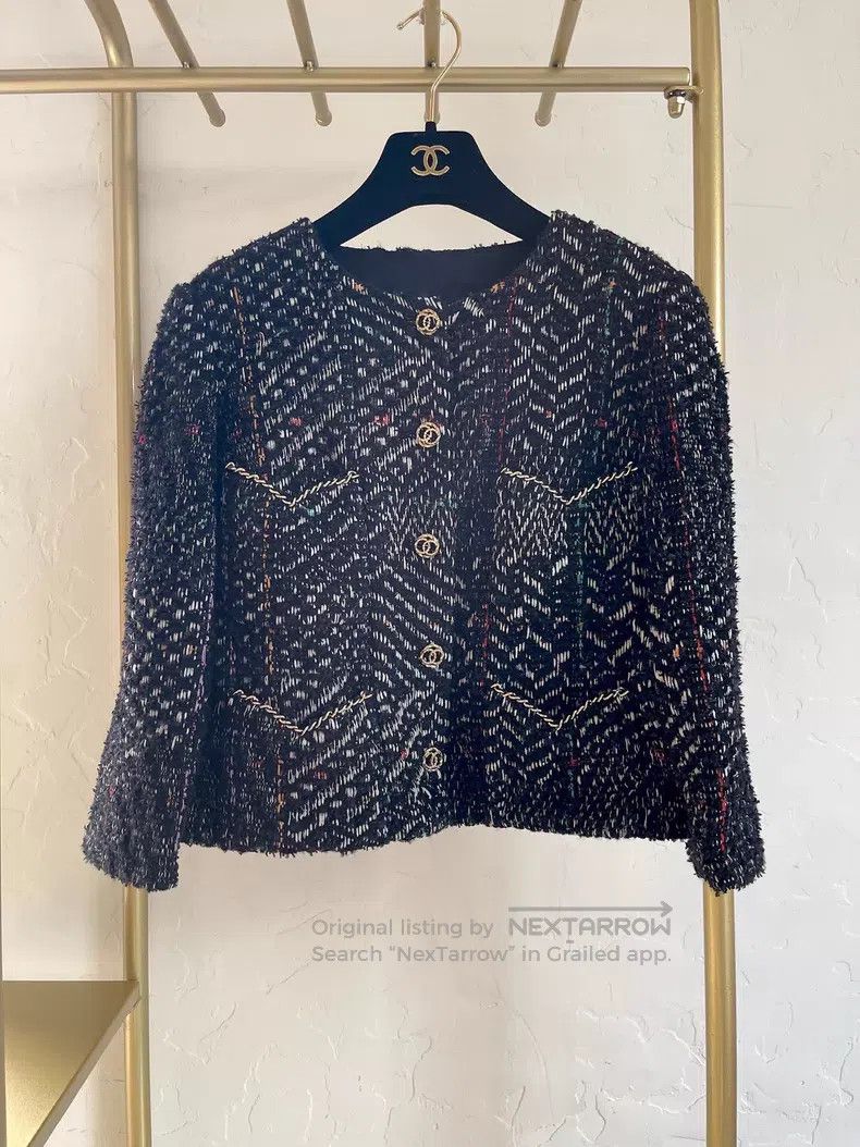 Chanel Chanel 23b black tweed knitted jacket Size S / US 4 / IT 40 - 1 Thumbnail