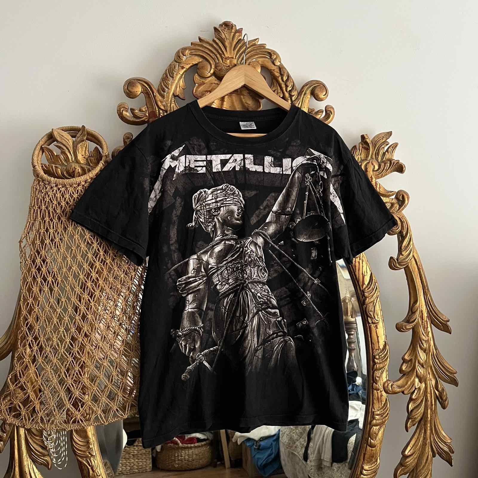 Band Tees × Vintage Metallica AND JUSTICE FOR ALL” Black T-shir Sz L Size US L / EU 52-54 / 3 - 1 Thumbnail