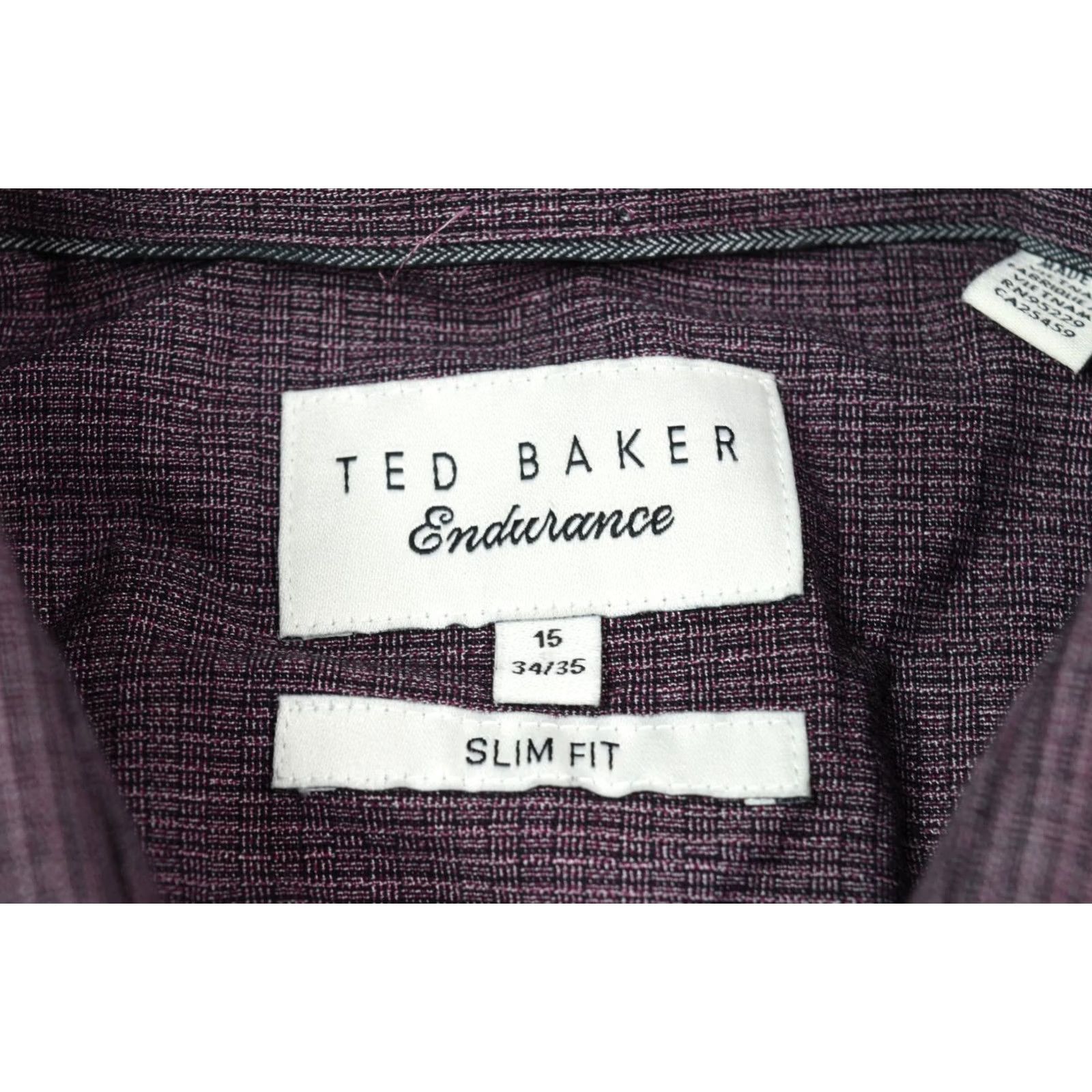Ted Baker Ted Baker Endurance Shirt Mens 15 Purple Long Sleeve Button-Up Slim Fit Cotton Shirt Size US M / EU 48-50 / 2 - 5 Thumbnail
