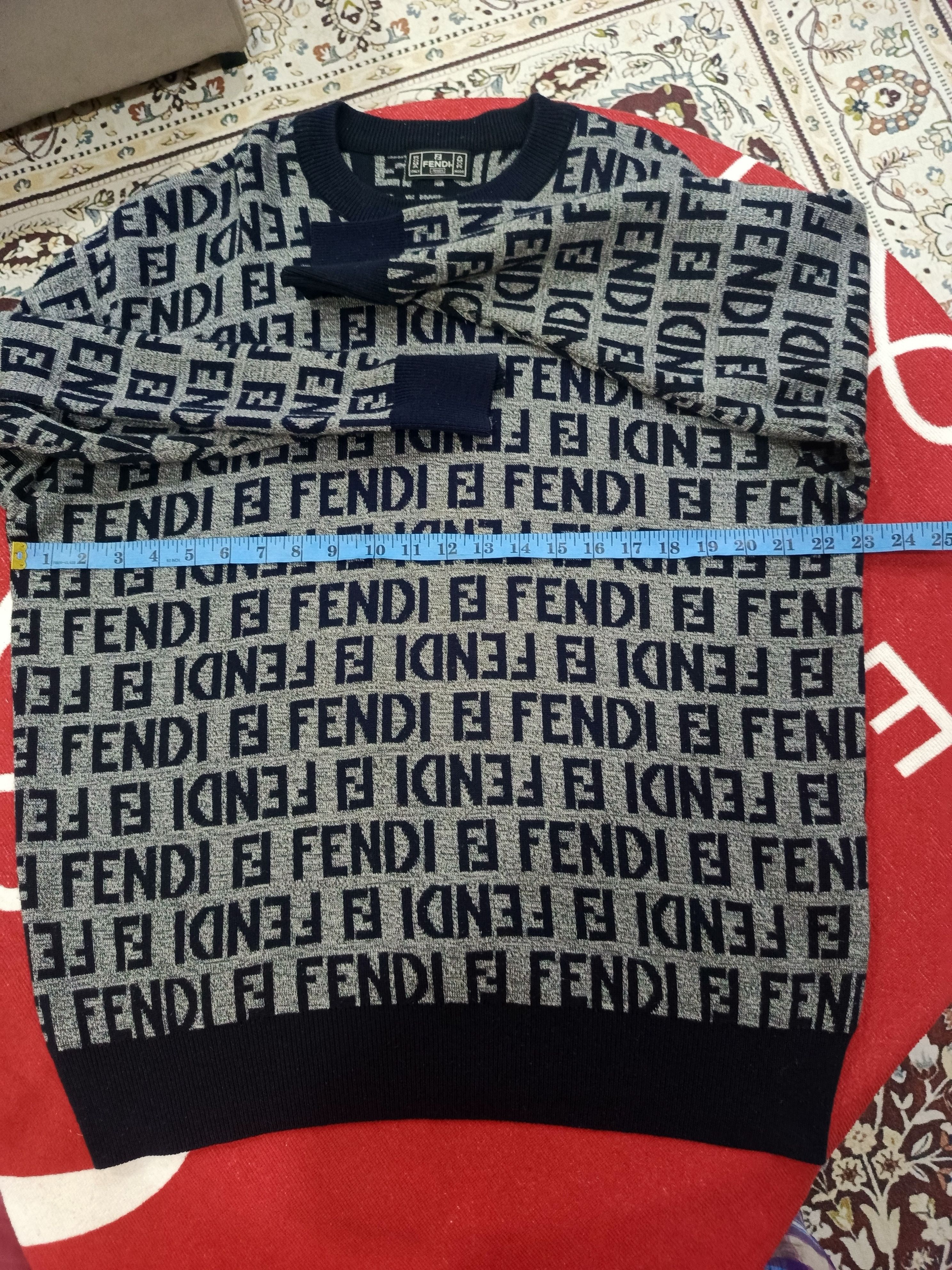 Fendi Fendi crewneck sweater with the FF logo or Zucca monogram Size US L / EU 52-54 / 3 - 14 Thumbnail