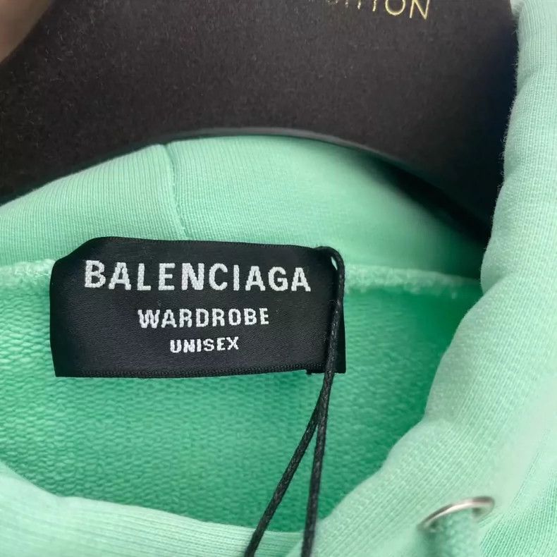 Balenciaga Balenciaga Mint Green Reversible Embroidered Hoodie Size US S / EU 44-46 / 1 - 4 Thumbnail