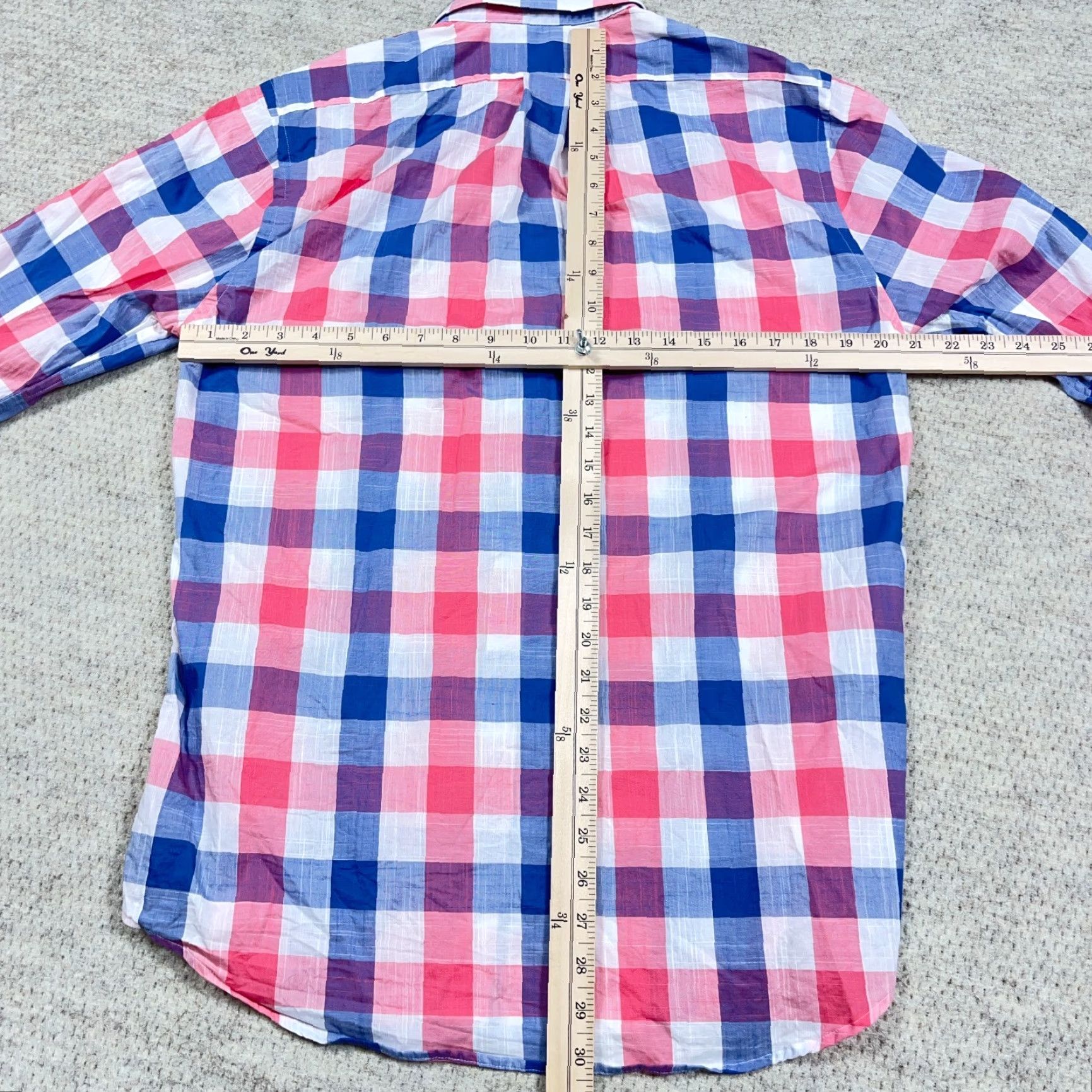Vineyard Vines Vineyard Vines Shirt Men M Pink Blue Slim Fit Button-Up Plaid Check Poplin Size US M / EU 48-50 / 2 - 6 Thumbnail