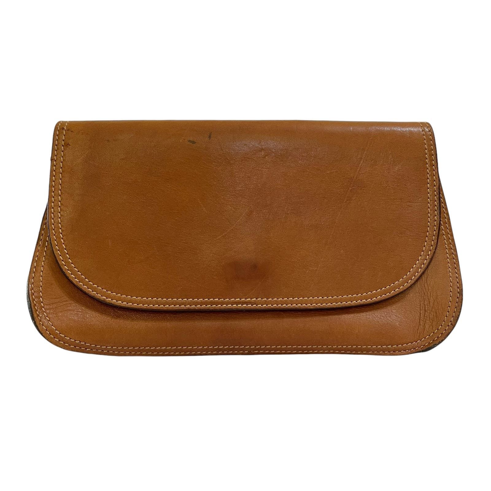 image of Marley Hodgson Vintage Tan Leather Bag Ghurka Pouch in Brown, Women's