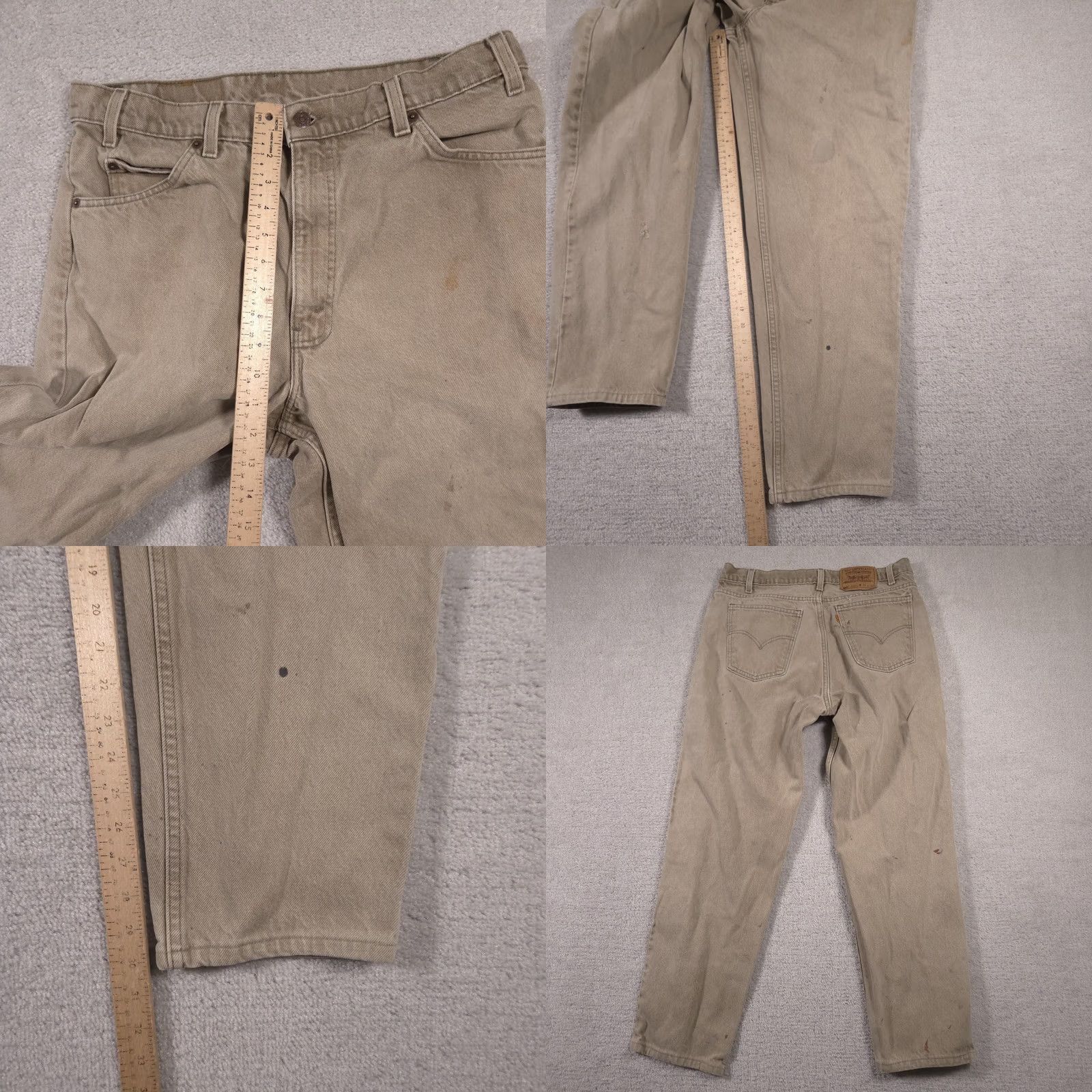 Levi's VINTAGE Levi's 550 Jeans Mens 36x32 Beige Relaxed Fit Tapered Leg Made in USA Distressed 90s Size US 36 / EU 52 - 10 Thumbnail
