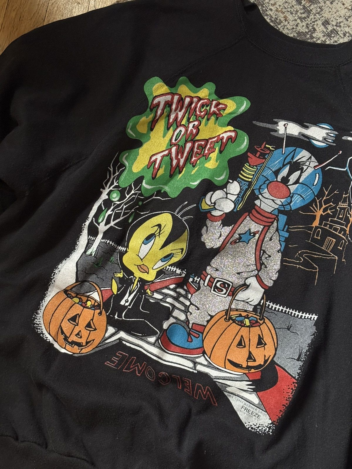 Vintage Freeze Warner Bros 1994 vintage rare sweatshirt NY made USA Size US L / EU 52-54 / 3 - 5 Thumbnail
