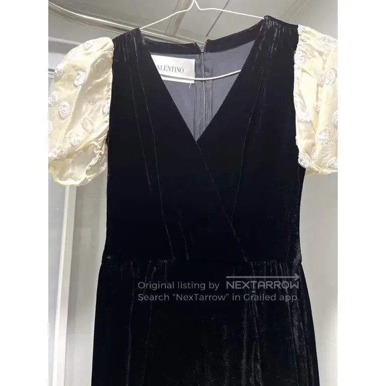 Valentino Valentino Black puff sleeve velvet dress Size S / US 4 / IT 40 - 5 Thumbnail