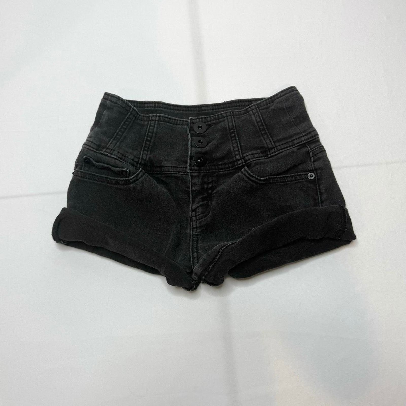 Other Micro Low Rise Vintage Black Size 3 Shorts Size 26" / US 2 / IT 38 - 1 Thumbnail