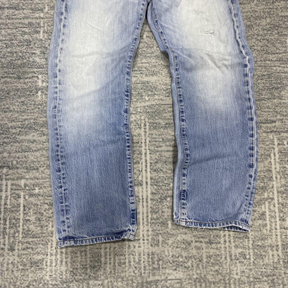 Levi's × Vintage Sickk☠️ Levis Ripped Jeans Straight Cut 90s Size US 34 / EU 50 - 3 Thumbnail