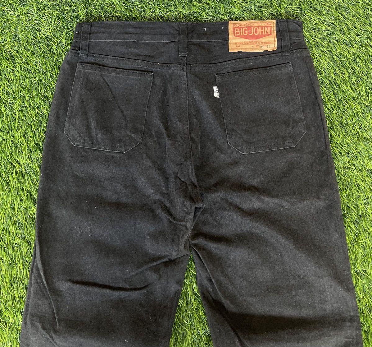 Big John True Vintage🔥BIG JOHN🔥Flared Bush Pants Black Denim 80s Size US 31 - 9 Thumbnail