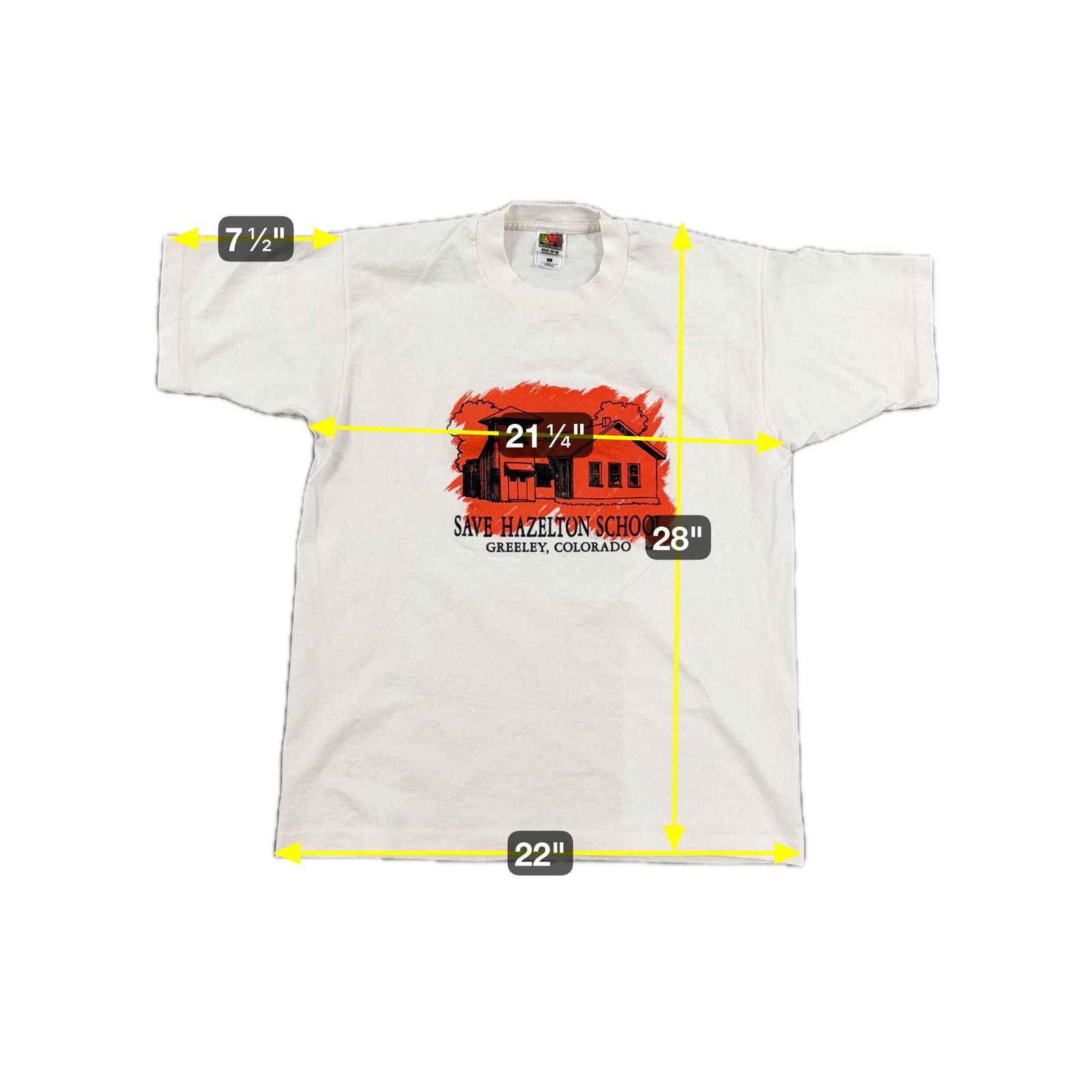 Fruit Of The Loom Vtg 1997 Save Hazelton School T-Shirt Greeley CO Made in USA Size US L / EU 52-54 / 3 - 7 Thumbnail