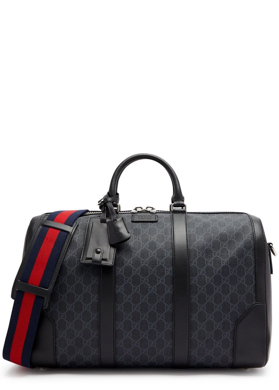 Gucci GUCCI GG Supreme Duffle Bag Black Monogram Weekender Travel Size ONE SIZE - 2 Thumbnail