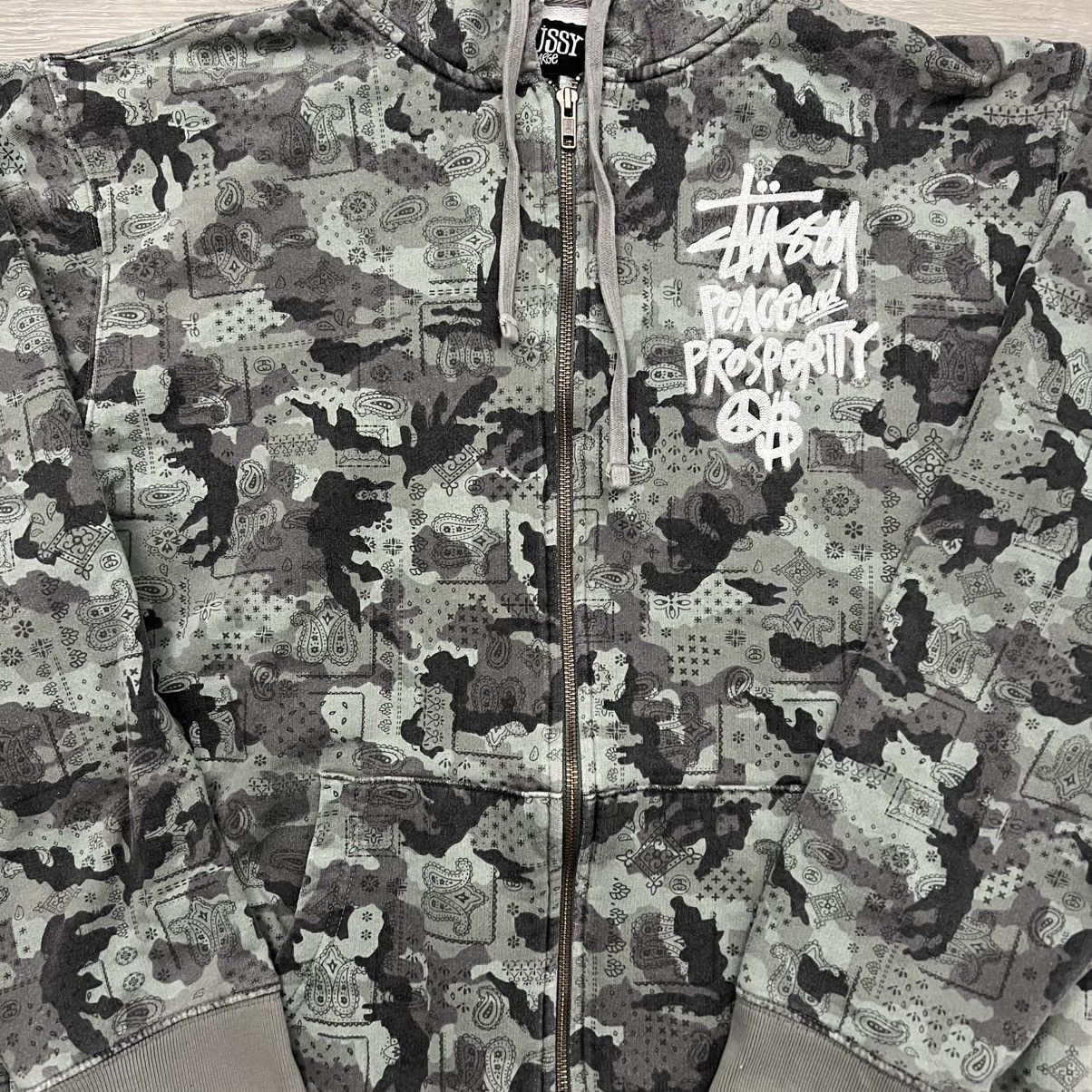 Stussy Stussy Peace and Prosperity Camo Zip Up Hoodie Size US XL / EU 56 / 4 - 3 Thumbnail