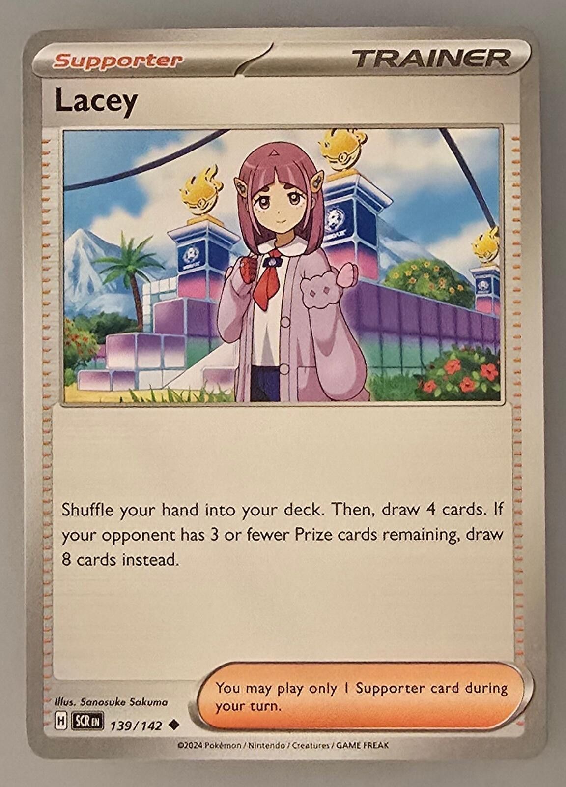 Pokemon Lacey trainer card from Stellar Crown Size ONE SIZE - 1 Thumbnail