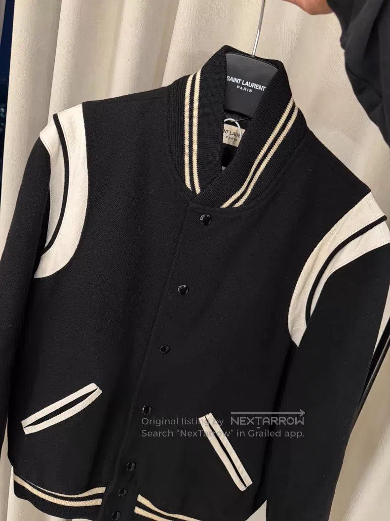 Saint Laurent Paris Saint Laurent Paris Black and White Wool Mixed Leather Bas Size US M / EU 48-50 / 2 - 4 Thumbnail