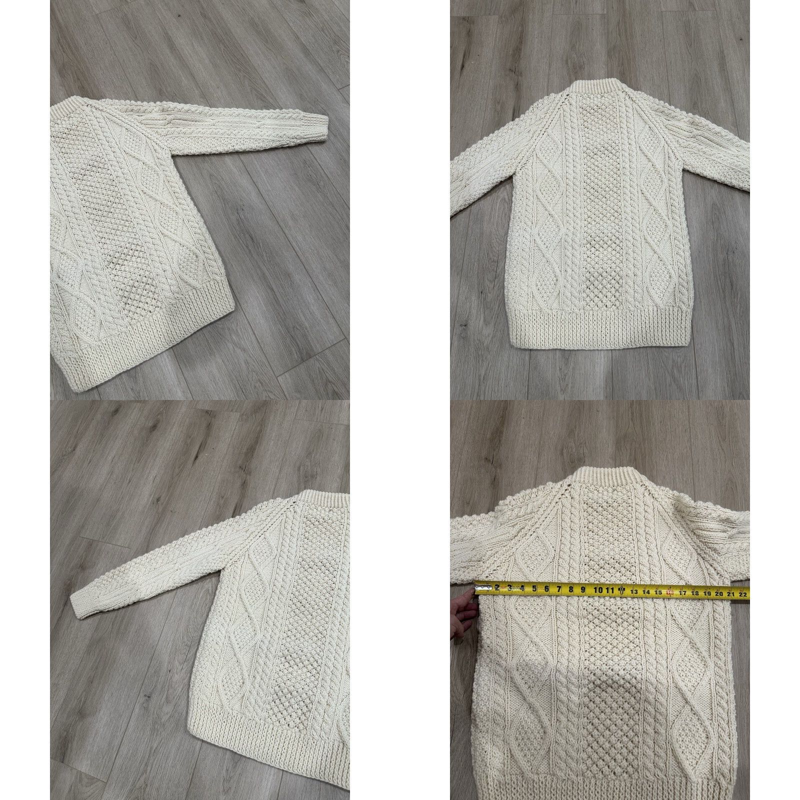 Vintage VINTAGE Campbell's Sweater Aran Cable-Knit Wool Ivory 42 Women Crew Neck Long Sleeve NWT Ireland Size M / US 6-8 / IT 42-44 - 8 Thumbnail