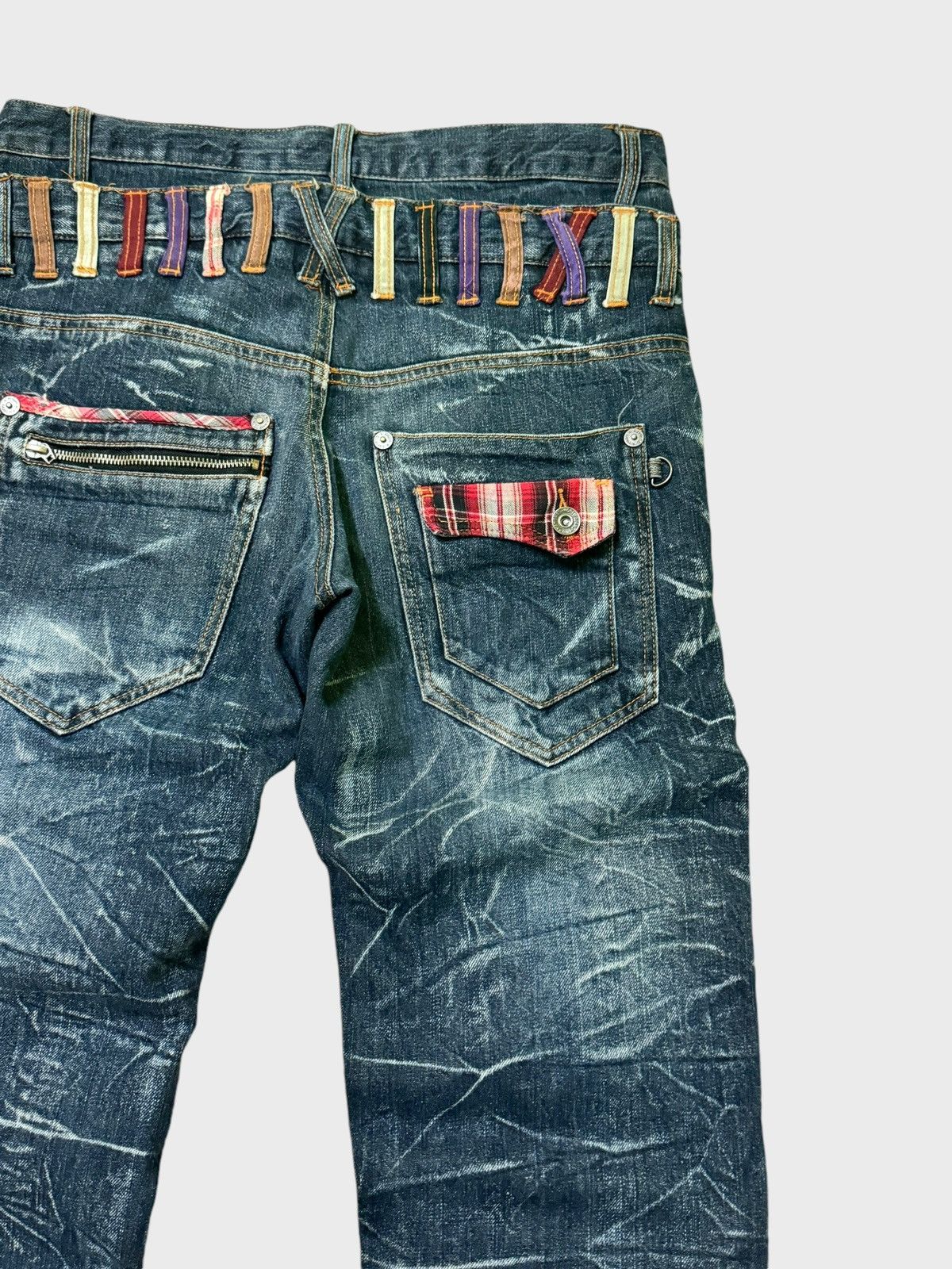 Hysteric Glamour × Japanese Brand × Seditionaries VTG NYLAUS DOUBLE WAIST ZIPPER PUNKY CLAW MARK DENIM JEANS Size US 32 / EU 48 - 10 Thumbnail