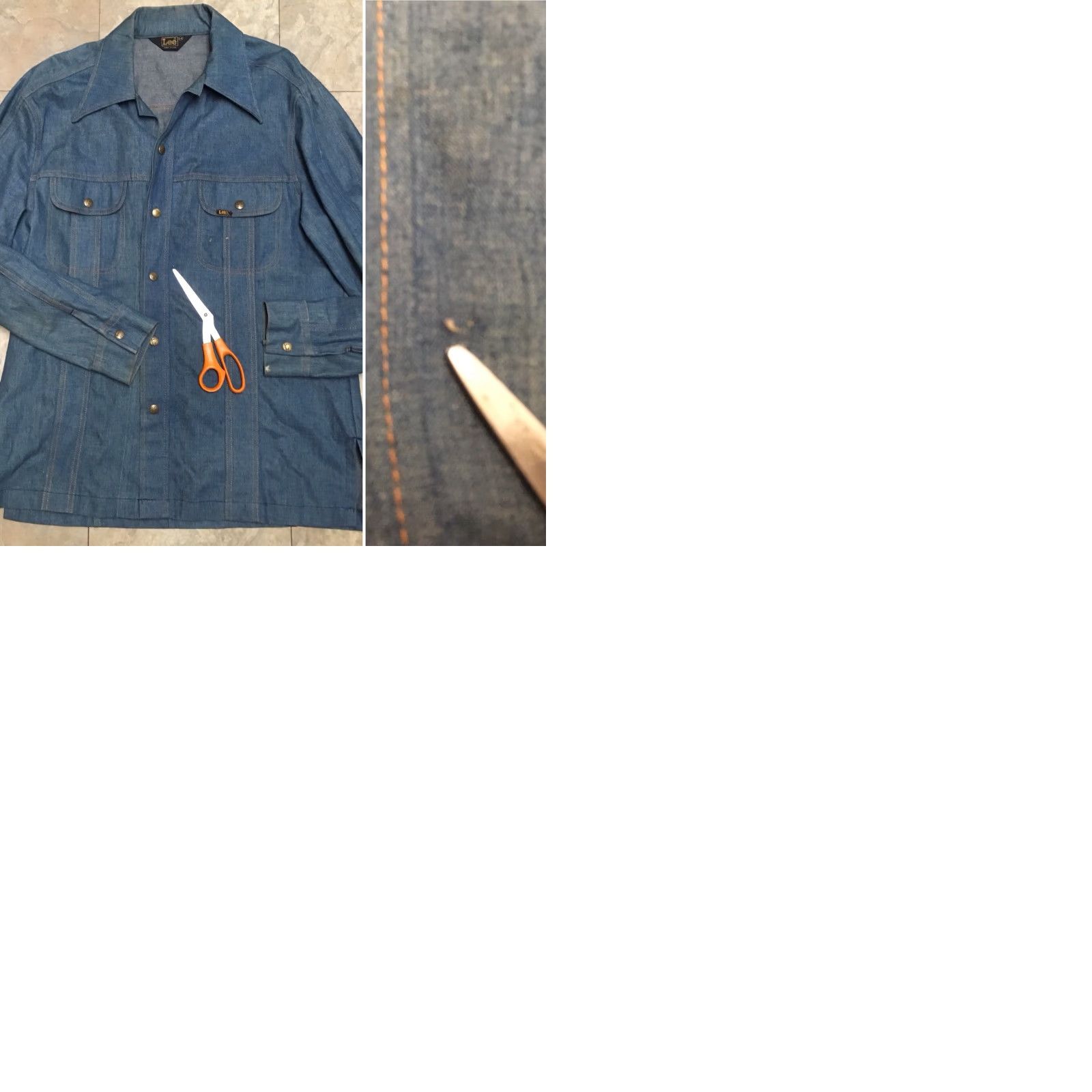 Lee VINTAGE Lee Denim Snap Front Shirt Jacket Made In USA L Western Cowboy Shirt Mens Size US L / EU 52-54 / 3 - 9 Thumbnail