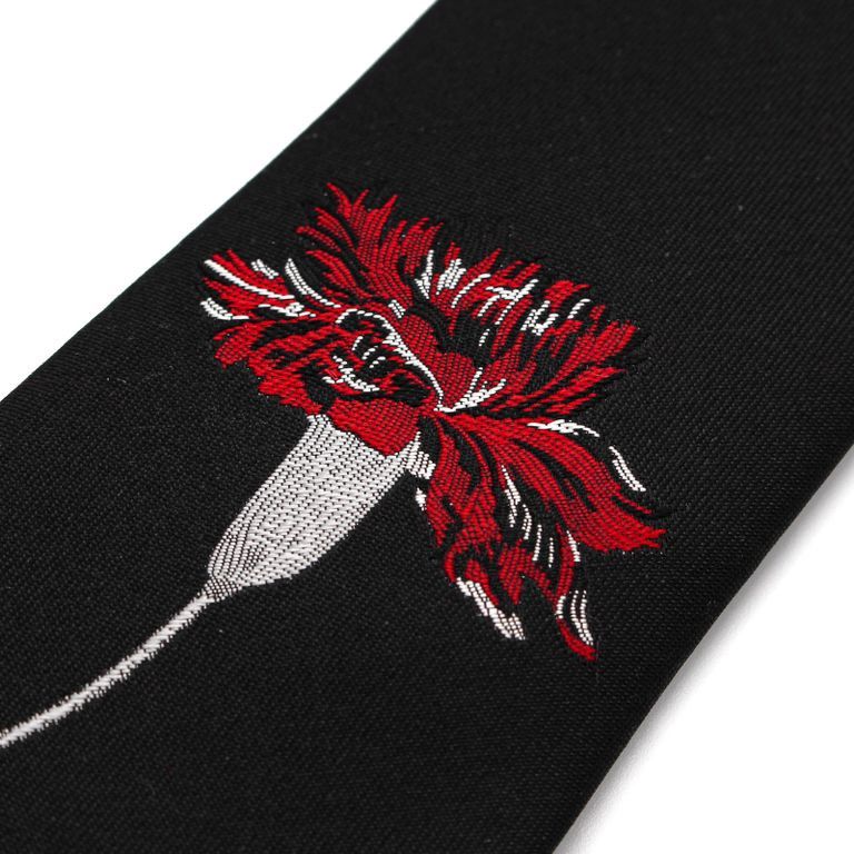 Yohji Yamamoto Yohji Yamamoto - Red Flora Embroidered Silk Ties Size ONE SIZE - 3 Thumbnail