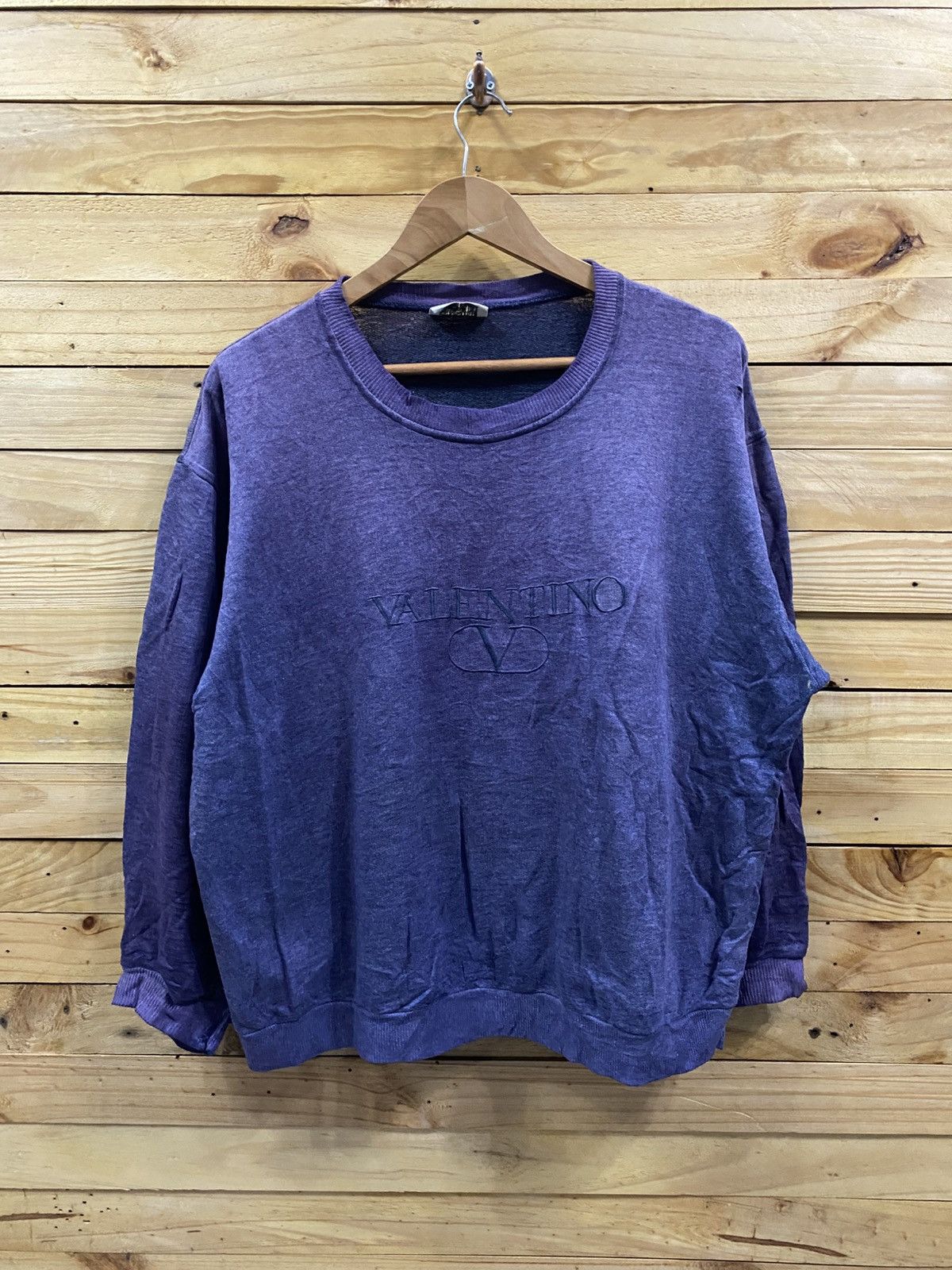 Valentino Vintage distressed VALENTINO crewneck sweatshirt Size US XL / EU 56 / 4 - 2 Thumbnail