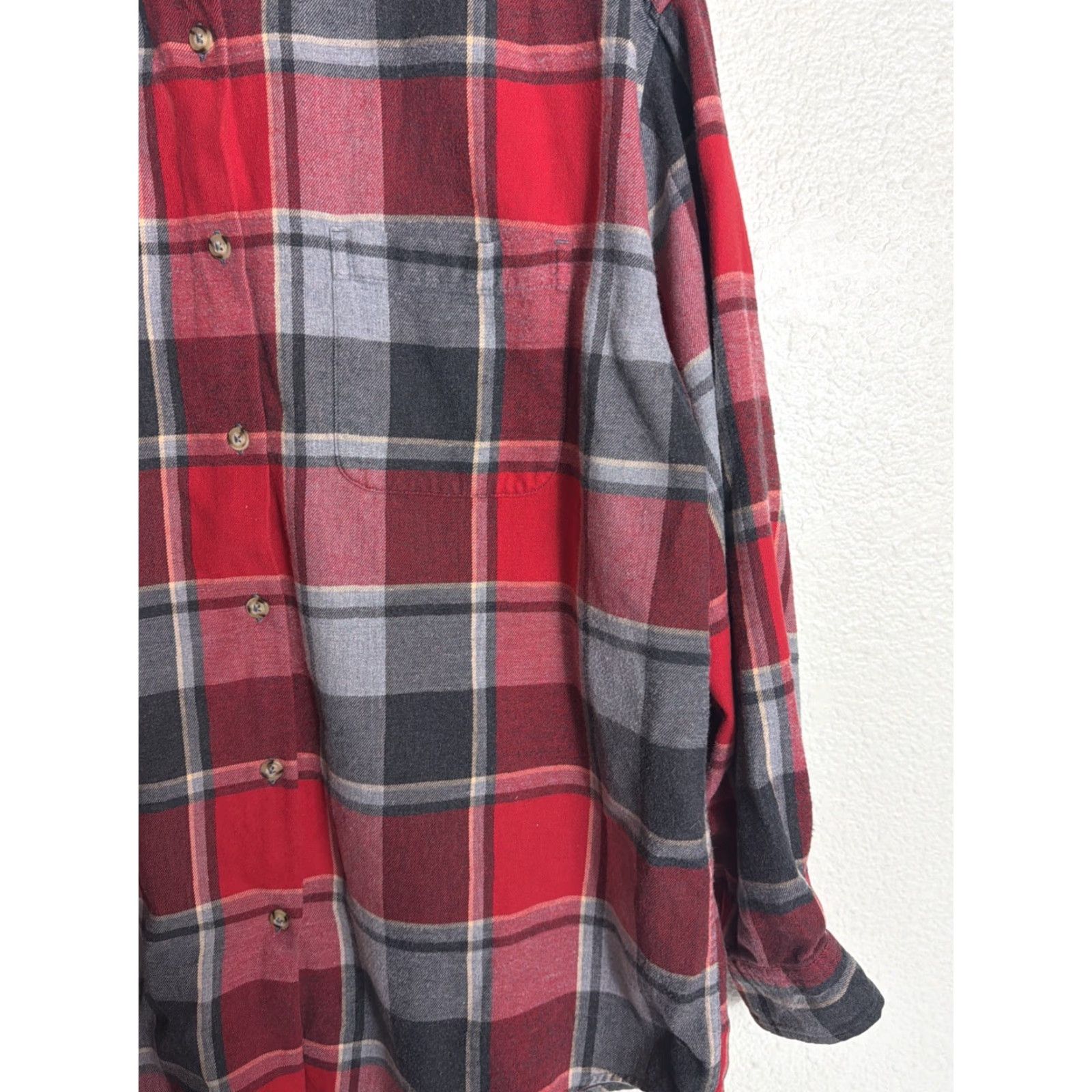 Eddie Bauer Eddie Bauer Women’s XL Flannel Button Down Shirt Red Gray Plaid Long Sleeve Shirt Womens XL Button-Up Endorsed by Eddie Bauer Size XL / US 12-14 / IT 48-50 - 5 Thumbnail