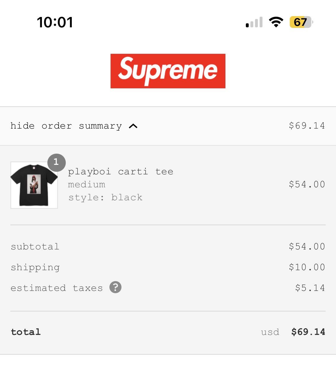Supreme Supreme Playboi Carti Photo Tee T-Shirt Black Size Medium Size US M / EU 48-50 / 2 - 5 Thumbnail