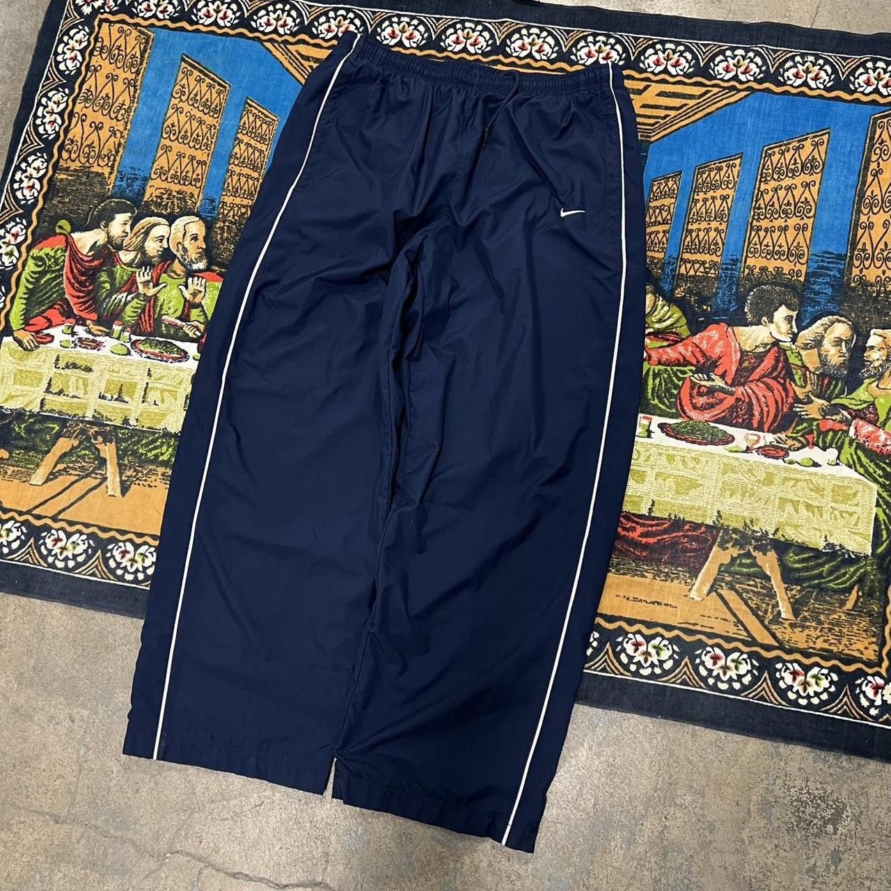 Nike Navy blue Nike track pants size xl double pipe stripes baggy Size US 36 / EU 52 - 3 Thumbnail