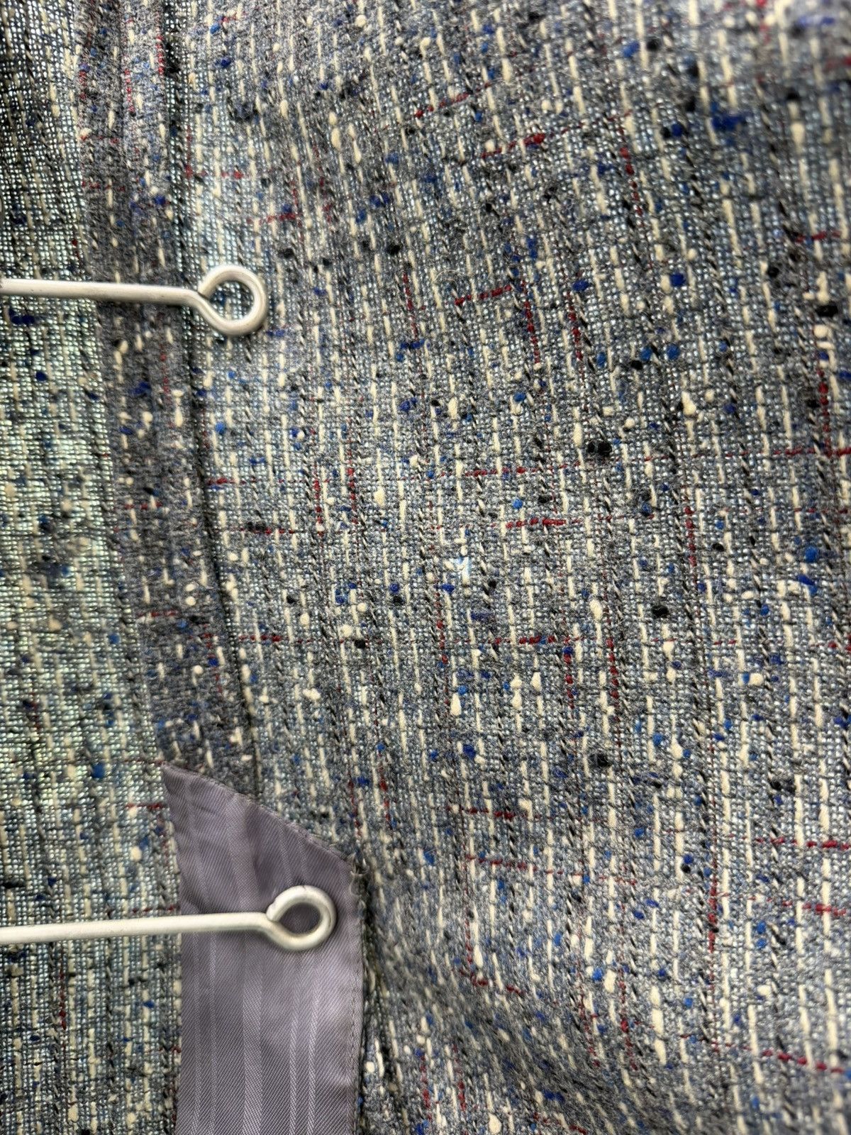 Vintage 50s Grey Black/Blue/Red Atomic Fleck Wool Rockabilly Jacket Size 44R - 15 Thumbnail
