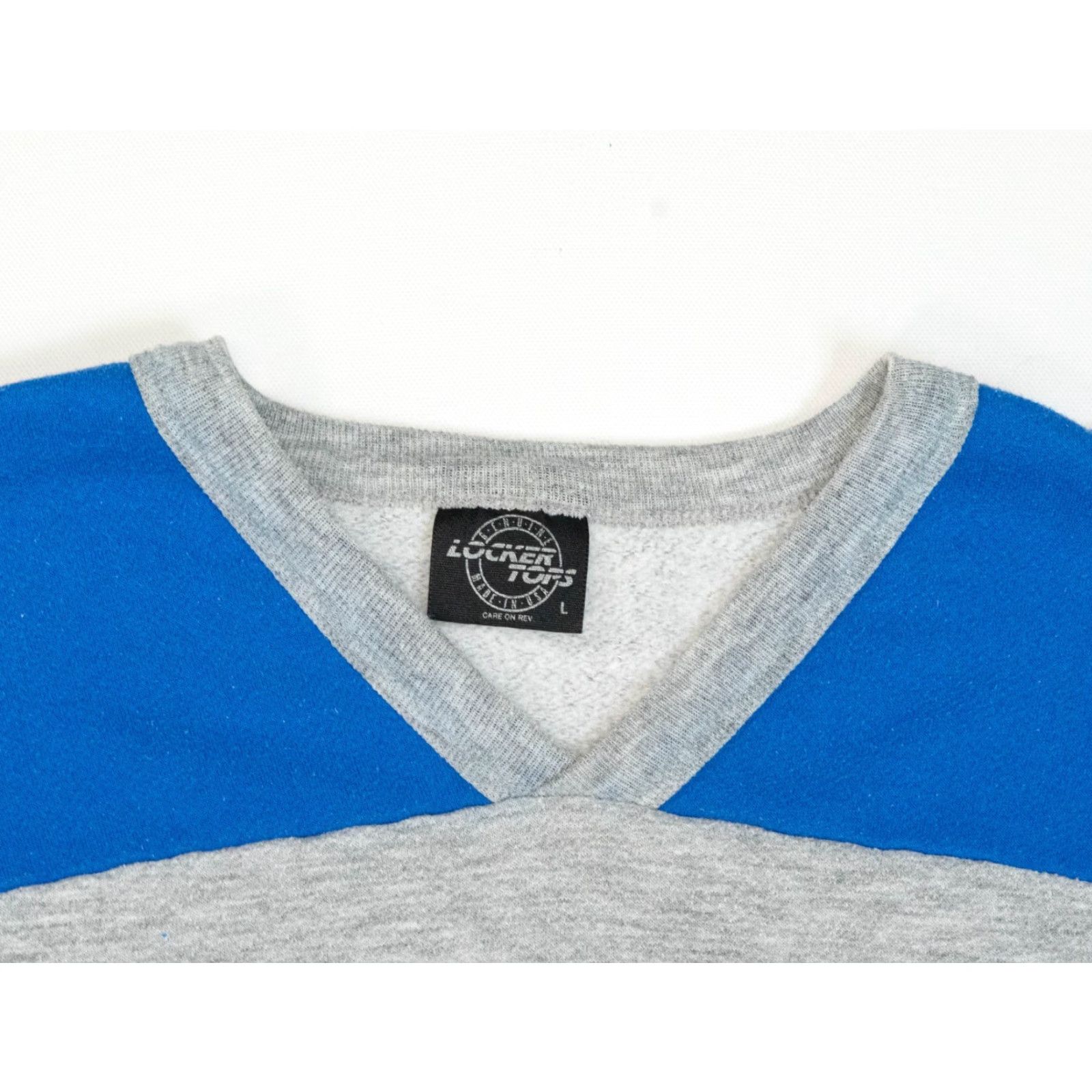 Russell Athletic VINTAGE Russell Athletic Short Sleeve Sweatshirt Men L Gray Blue 80s Gym Top Crew Neck Pullover Logo US Made True Vintage Mens Size US L / EU 52-54 / 3 - 2 Thumbnail