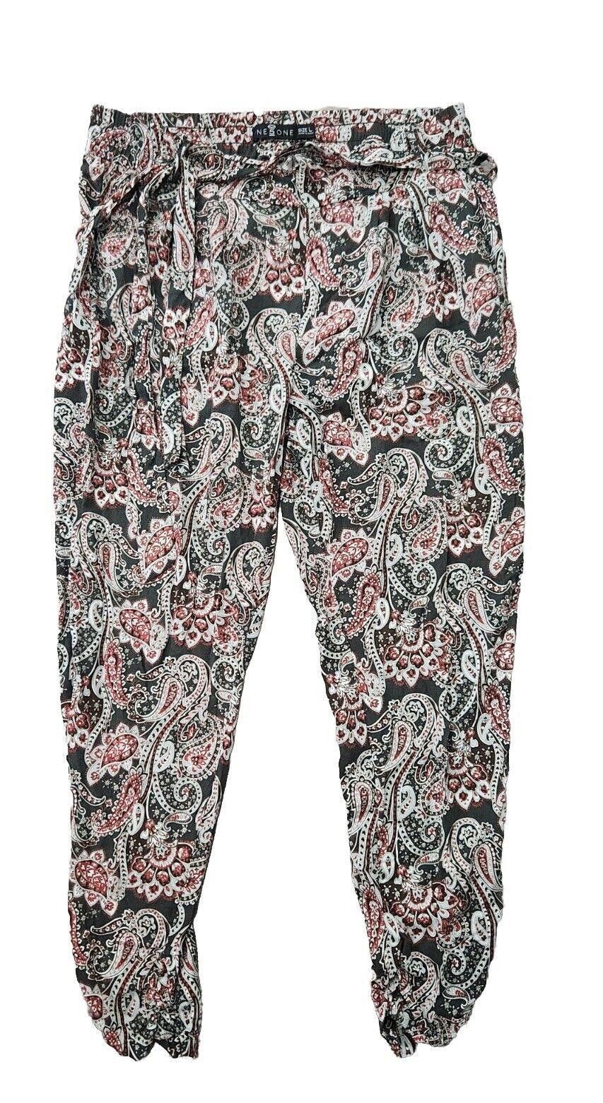 Designer One Five One Pants Large Hippie Boho Harem Tapered Paisley Size 36" / US 14 / IT 50 - 1 Thumbnail