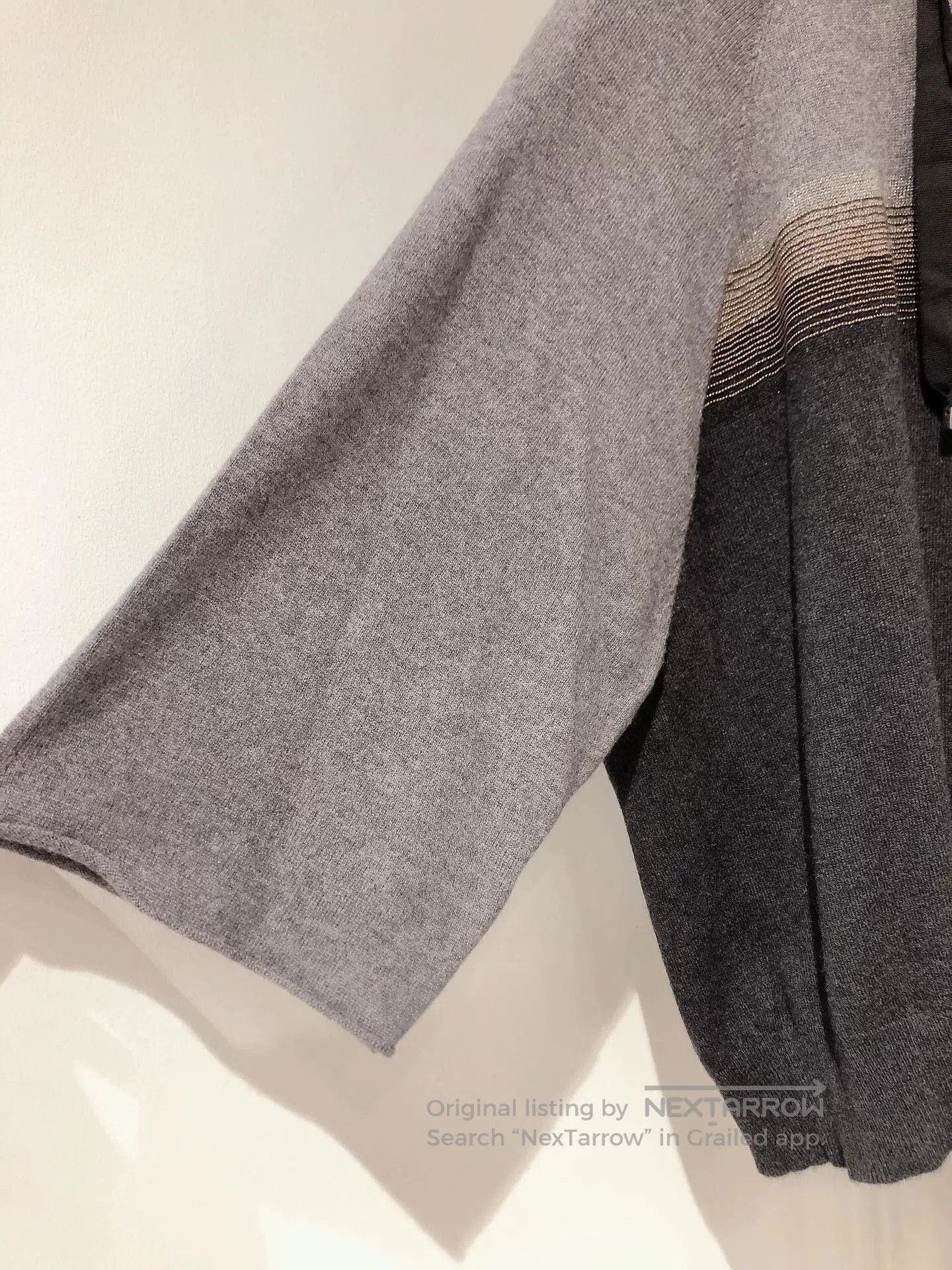 Brunello Cucinelli Brunello Cucinelli Gray Black Hooded Cashmere Sweater. Size US XXS / EU 40 - 4 Thumbnail