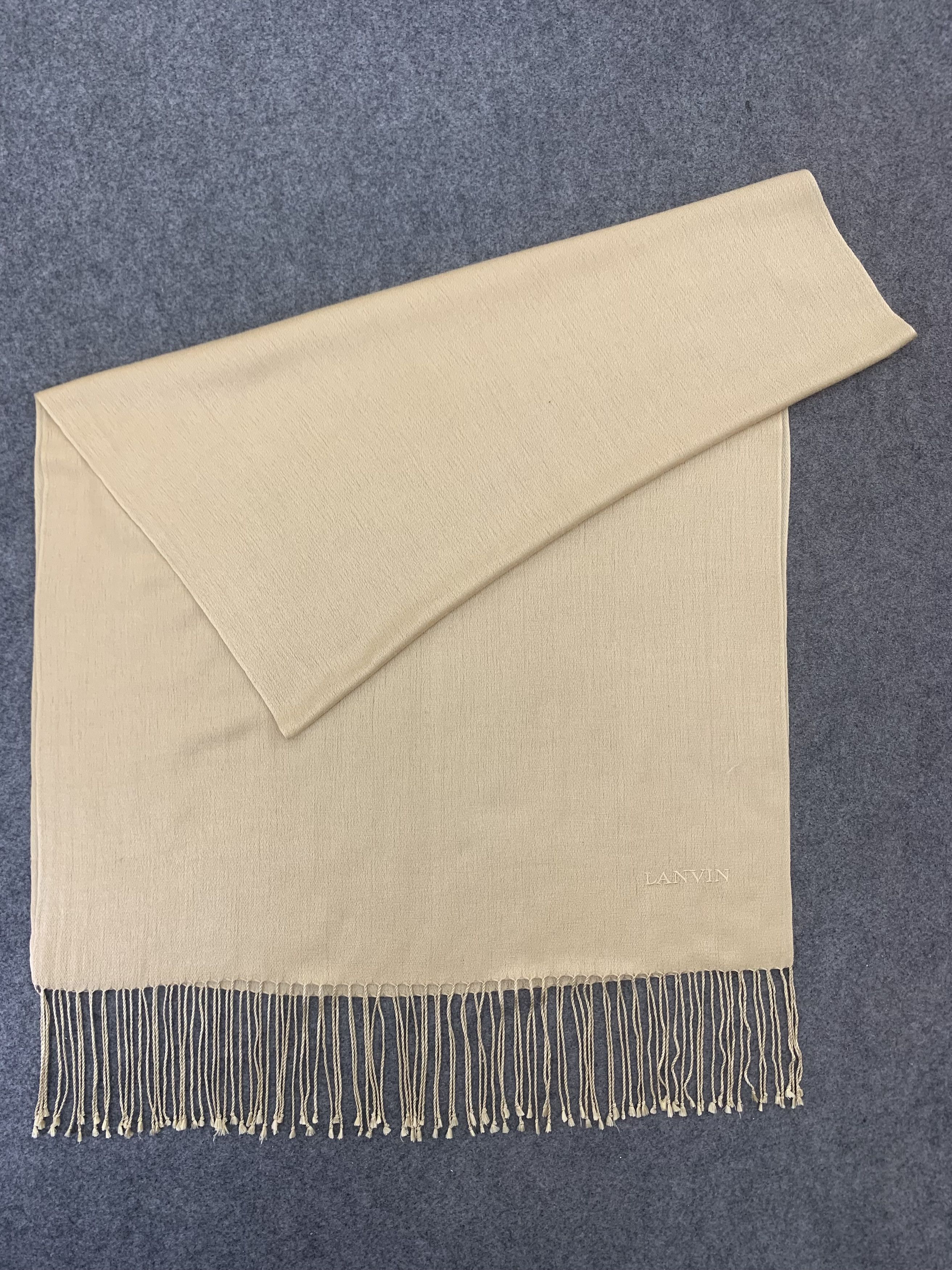 Lanvin Lanvin Scarf Cashmere Silk Muffler Neck Wrap BL2125 Size ONE SIZE - 3 Thumbnail