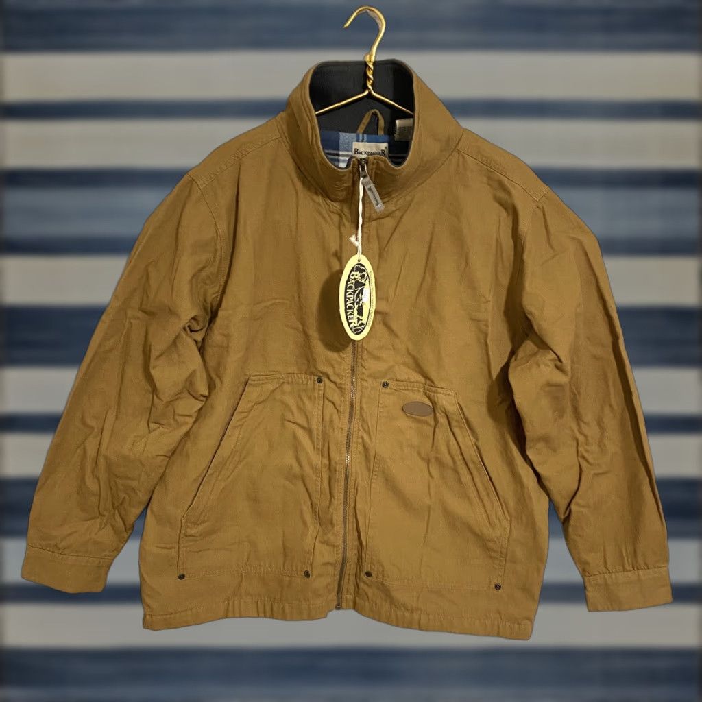 Vintage NWT Backpacker Work Canvas Jacket Chore Jacket Navigator Blue Plaid Mens Large Size US L / EU 52-54 / 3 - 1 Thumbnail