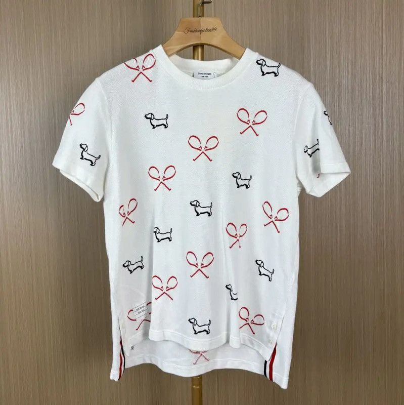Thom Browne Thom Browne White Cotton Women's T-Shirt 0089 Size L / US 10 / IT 46 - 1 Thumbnail
