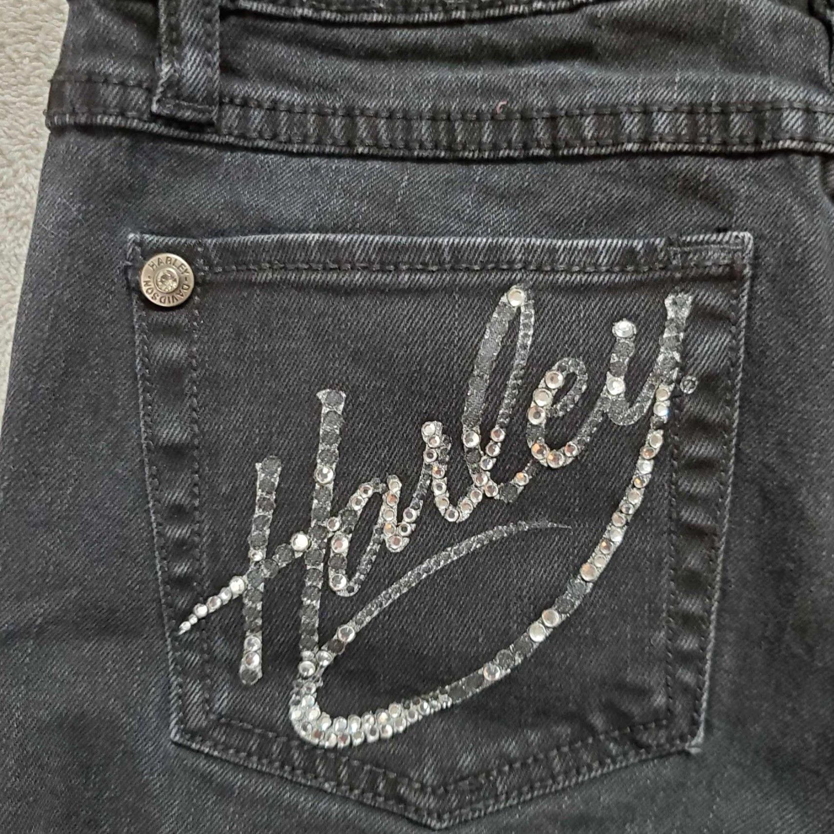 Harley Davidson VINTAGE Harley-Davidson Womens Jeans Black 0 Stretch 26x29 Womens Harley-Davidson Jeans Black 0 Stretch 26x29 Size 26" / US 2 / IT 38 - 2 Thumbnail