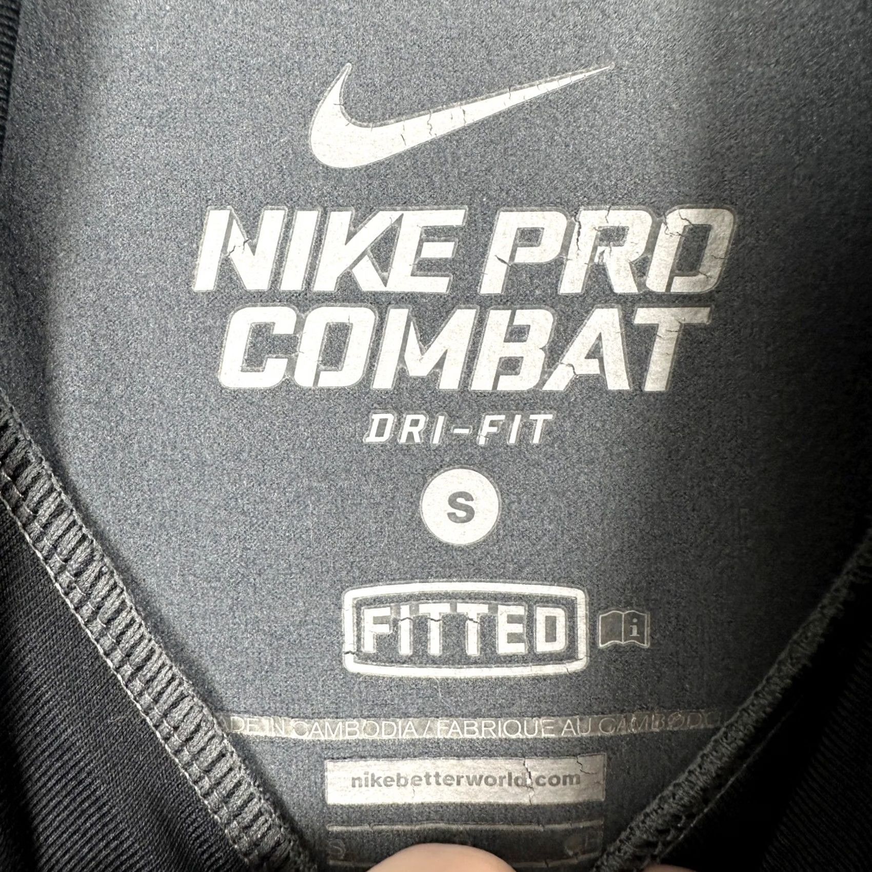 Nike Nike Pro Combat Dri-Fit Shirt Pullover Men Small Gray Fitted Stretch Size US S / EU 44-46 / 1 - 4 Thumbnail