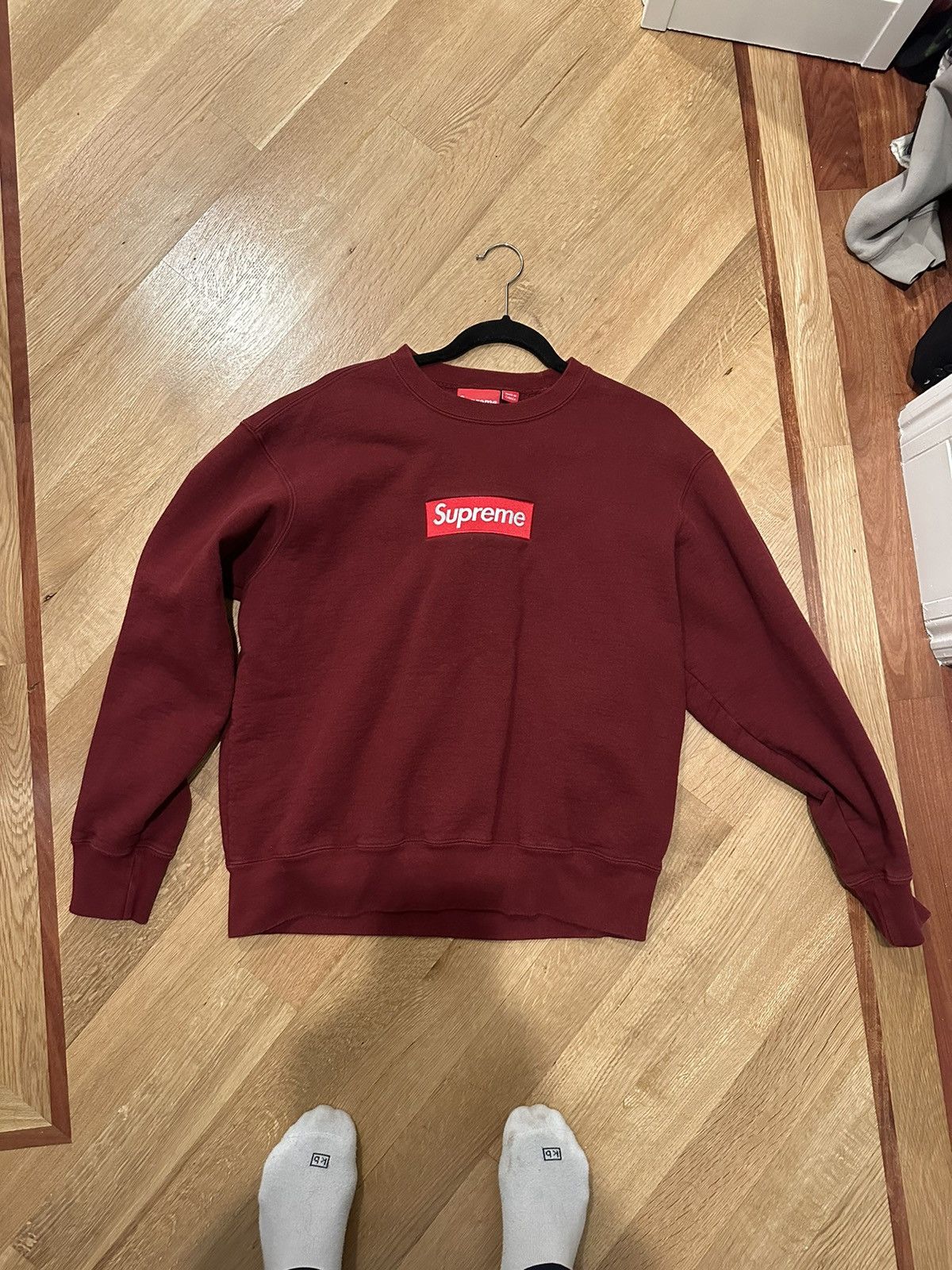 image of Supreme Box Logo Crewneck (Fw22) in Cardinal, Men's (Size Small)