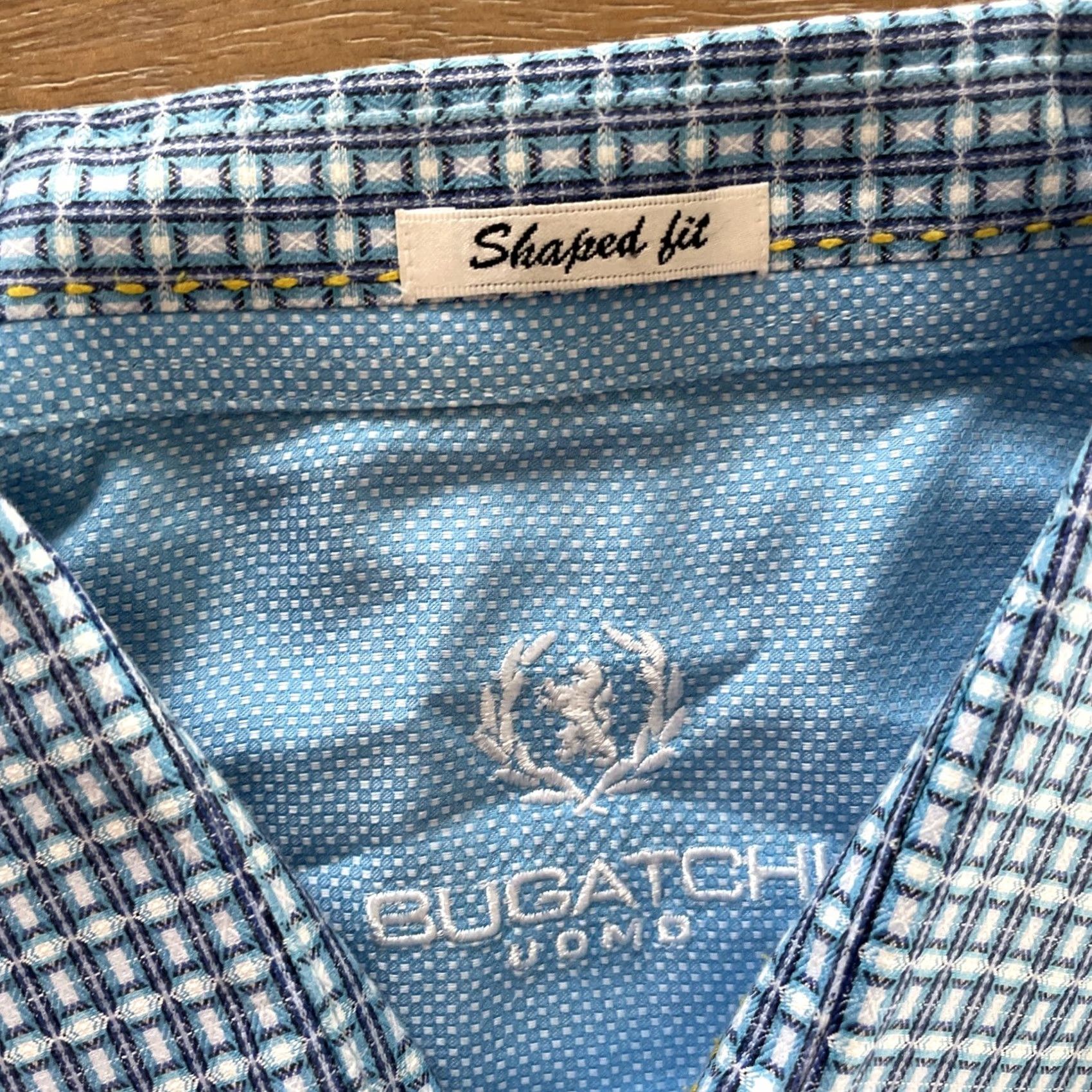 BUGATCHI Bugatchi Uomo Plaid Shirt Men XL Long Sleeve Button-Up Blue 90s Classic Colorful Office Career Dress Shirt Size US XL / EU 56 / 4 - 3 Thumbnail