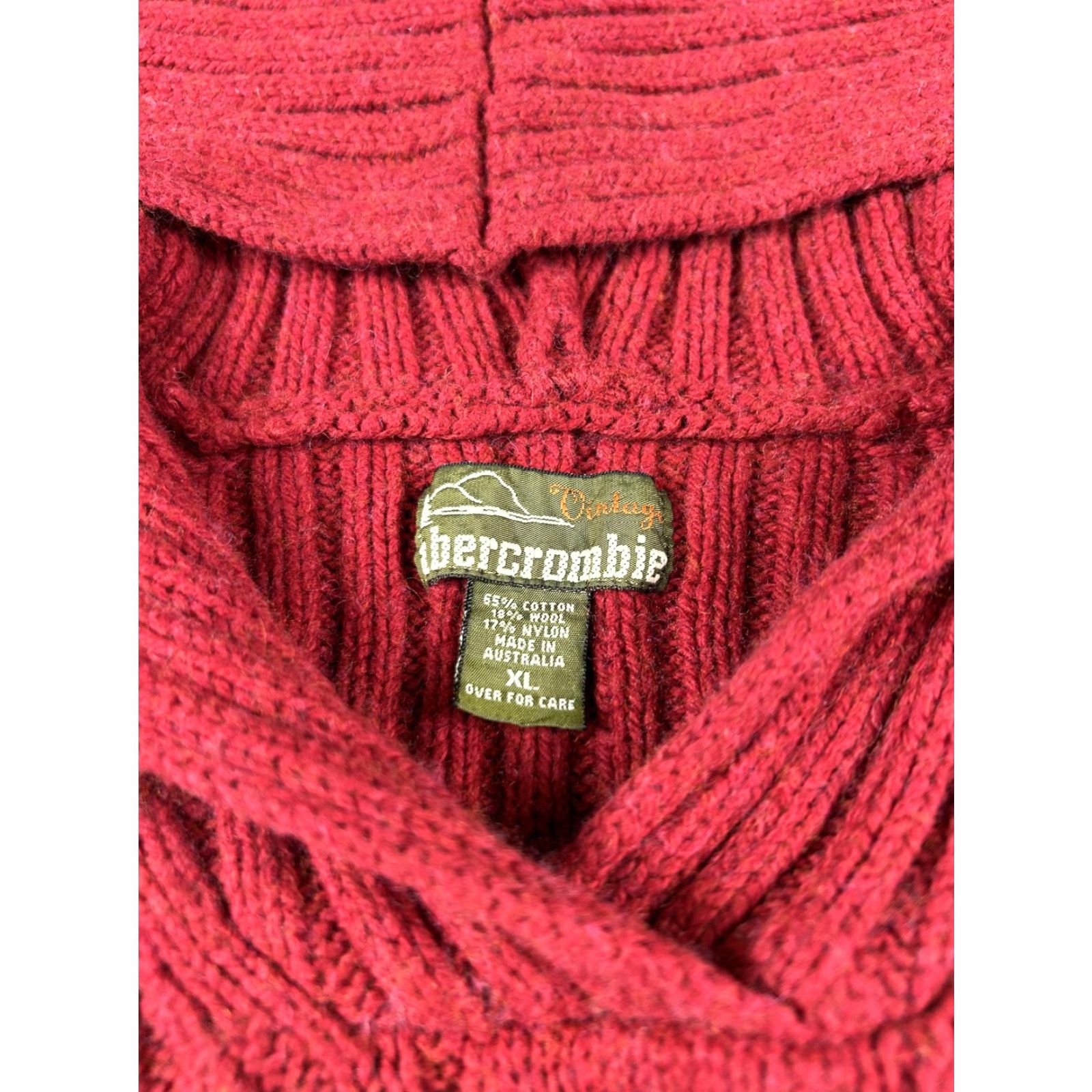 Abercrombie & Fitch VINTAGE Abercrombie & Fitch Sweater Womens XL Hooded Knit Pullover Red Size XL / US 12-14 / IT 48-50 - 2 Thumbnail
