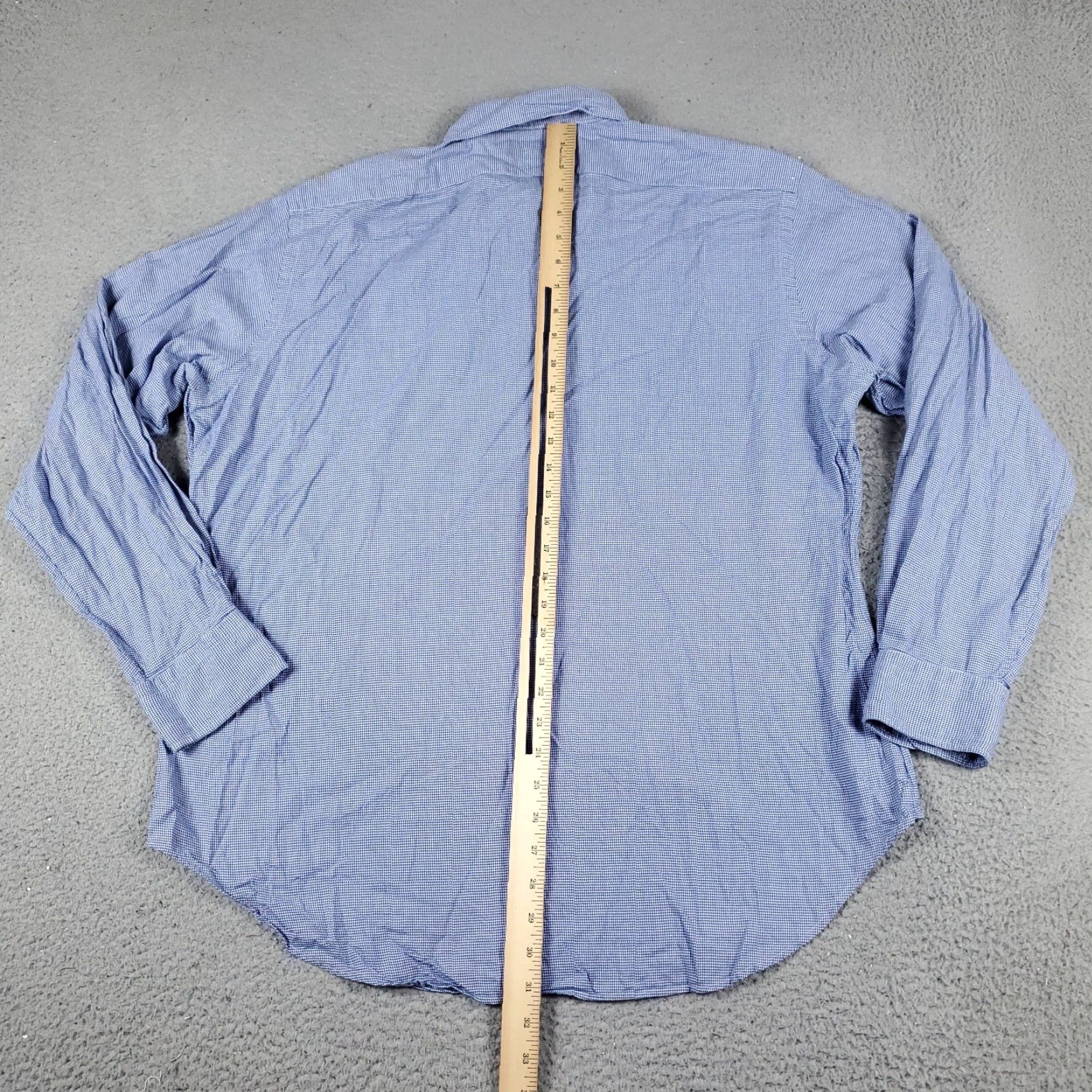 Ralph Lauren Ralph Lauren Dress Shirt Men 16.5 Blue Houndstooth Button Up Long Sleeve Collared Non-Iron Regular Fit US Shipping Size 42R - 4 Thumbnail