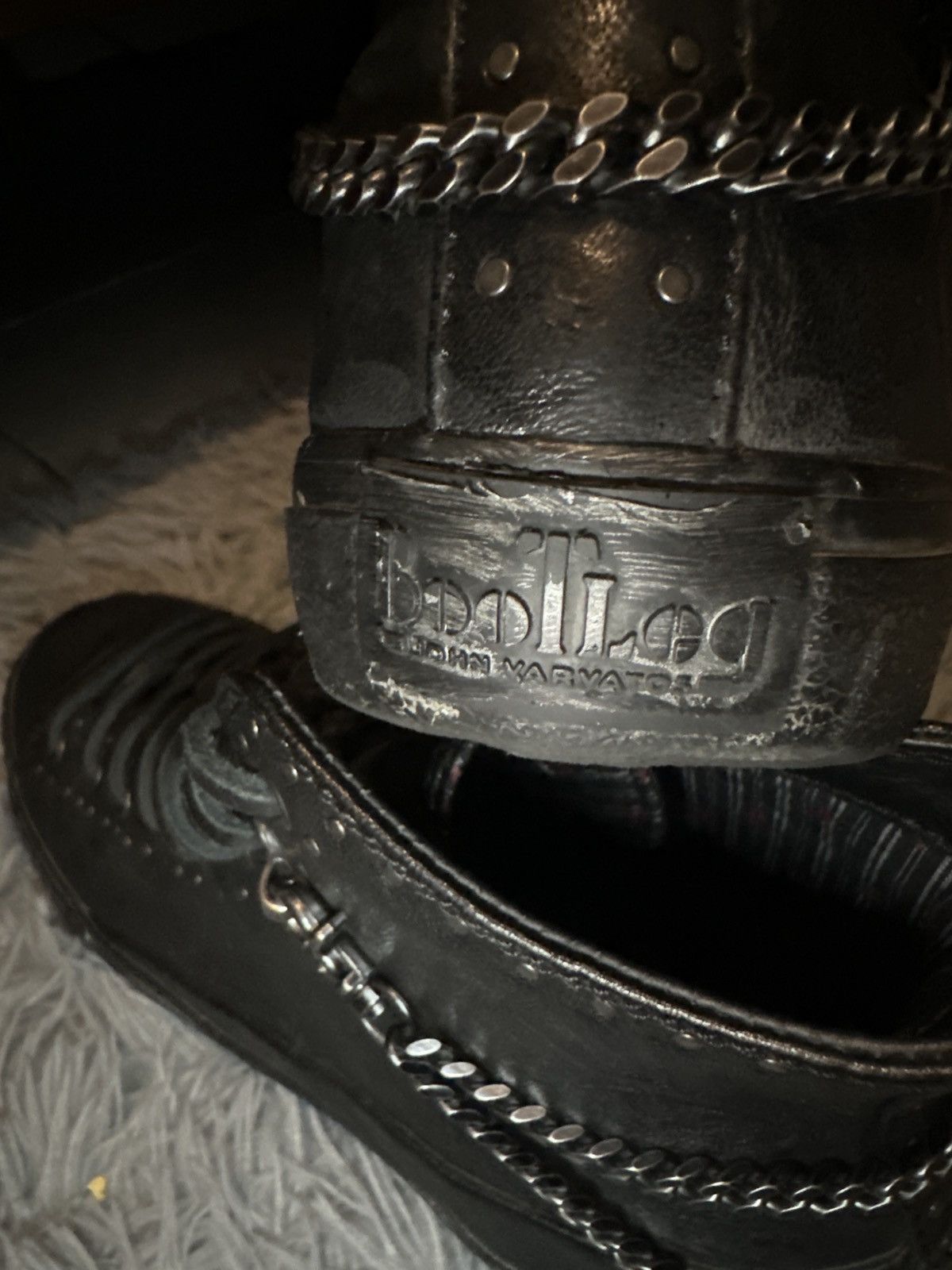 John Varvatos JV STUDDED MID TOP LEATHER SNEAKERS Size US 10 / EU 43 - 7 Thumbnail