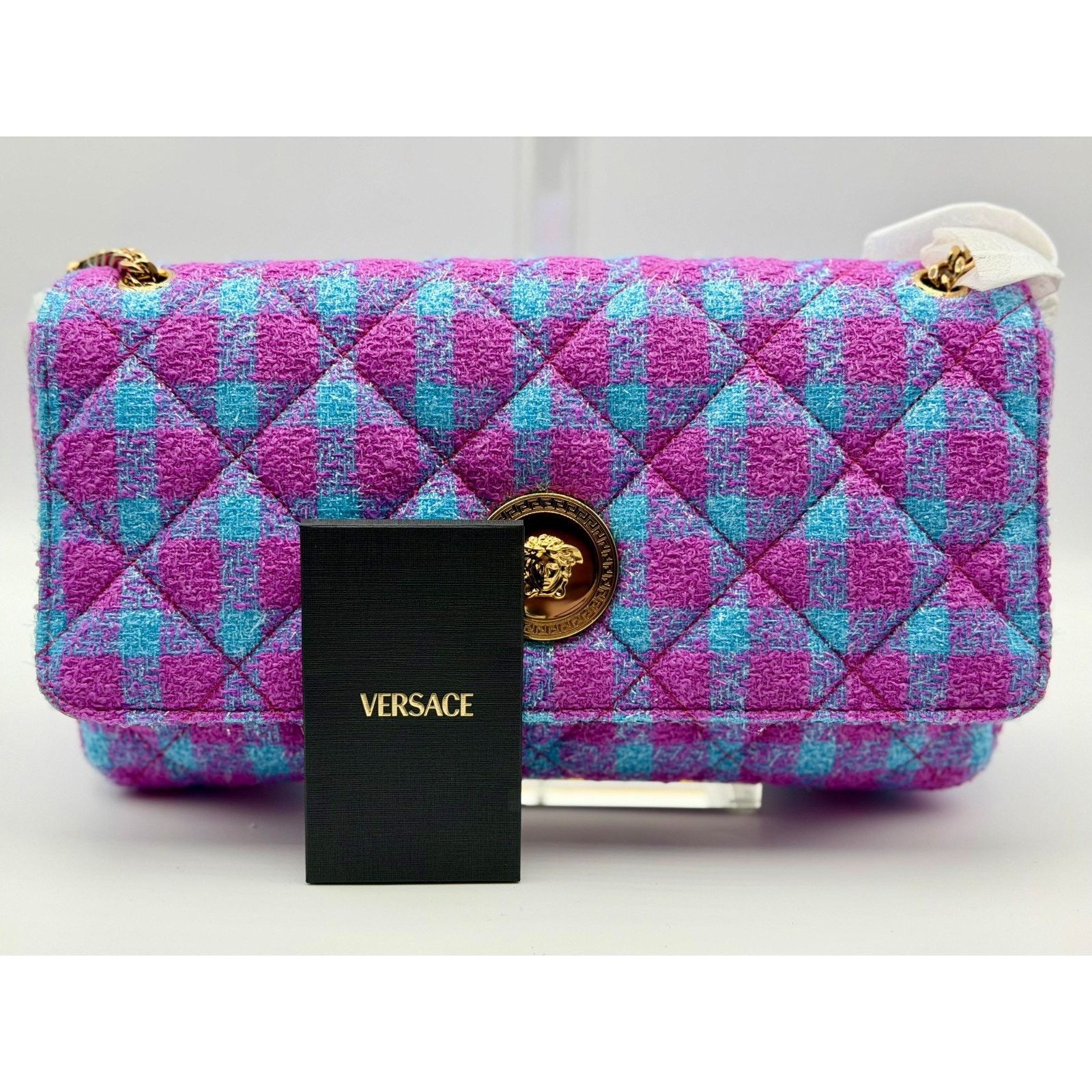 Versace VERSACE Women Wool Jacquard Gold Medusa Quilted Shoulder Bag Size ONE SIZE - 10 Thumbnail