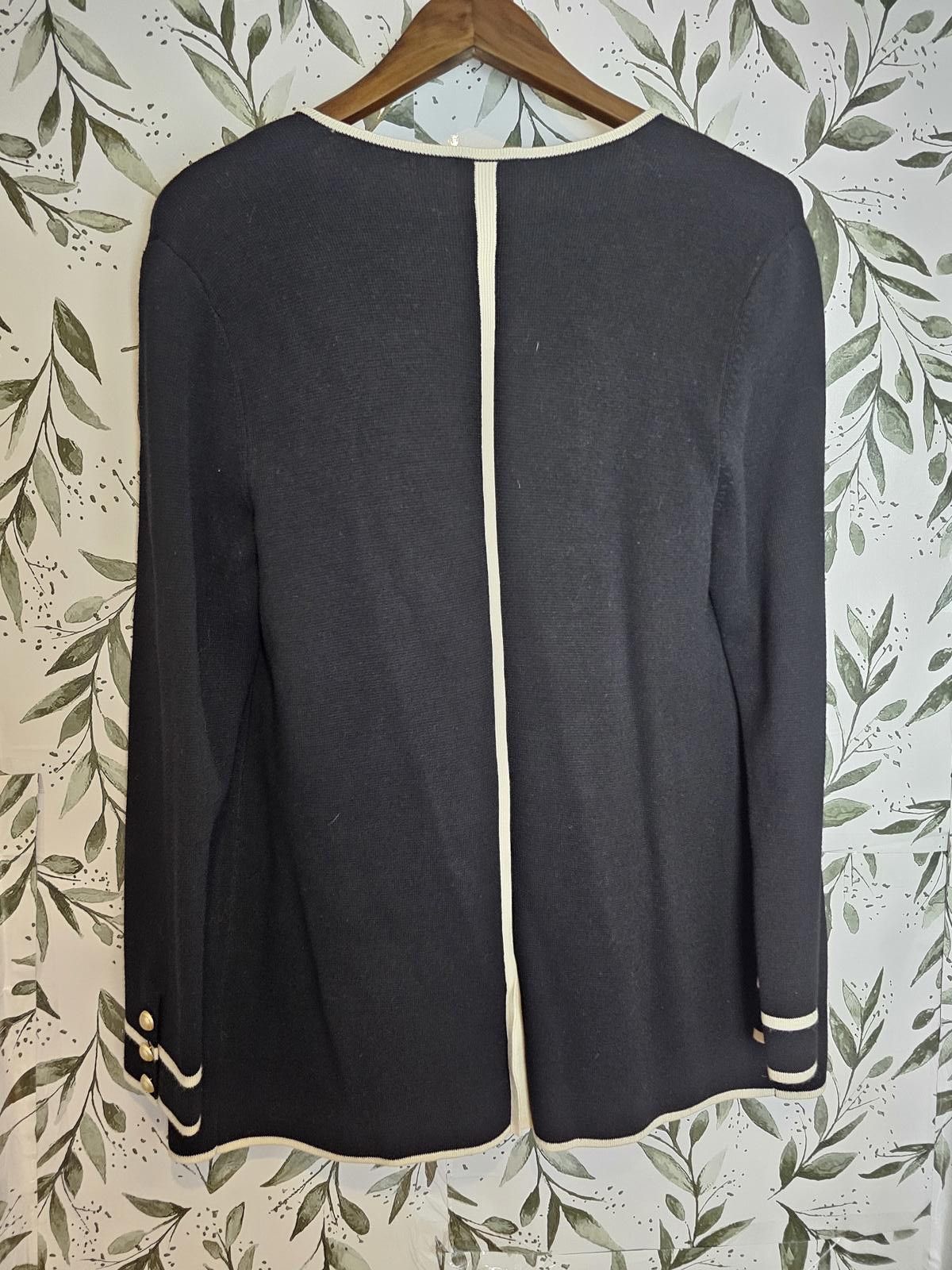 Other Talbots Cardigan Shirt Black Womens Size M White Trim Size M / US 6-8 / IT 42-44 - 5 Thumbnail